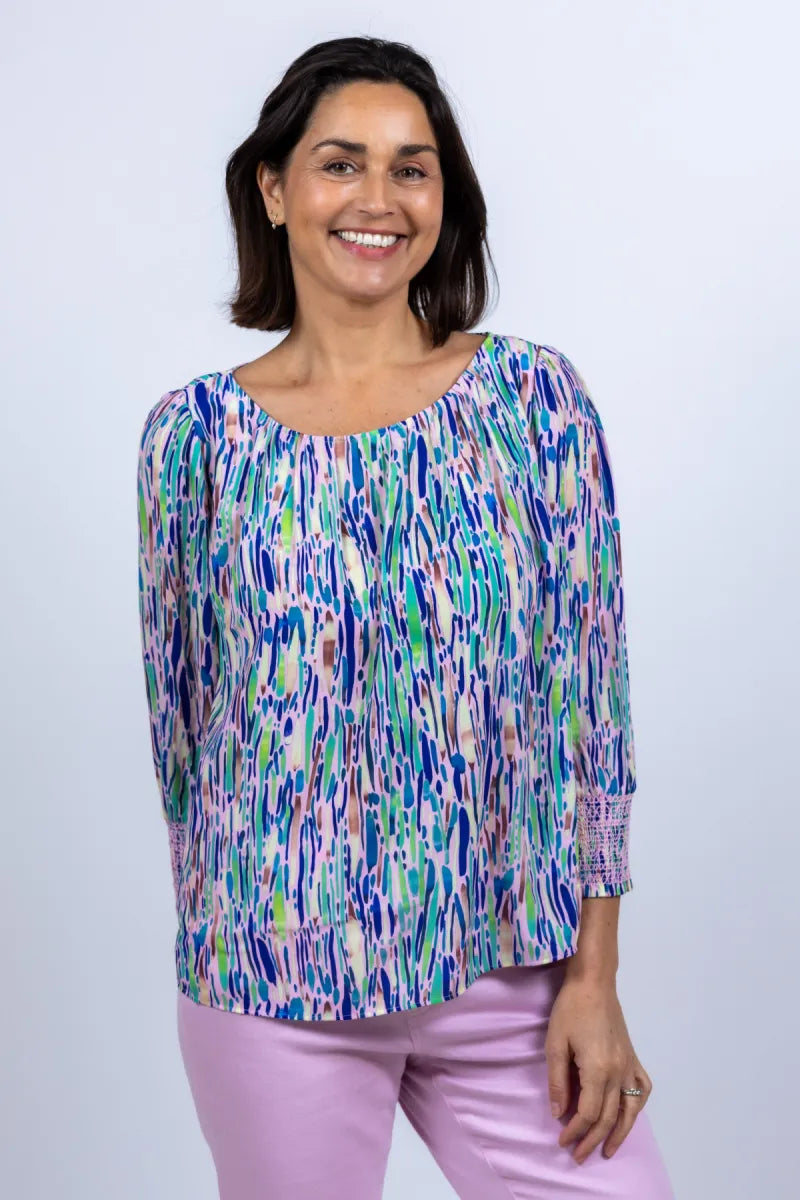 MARCCAIN COLLECTIE MARCCAIN COLLECTIE AC.51.17 W17 Blouse met print - Roze