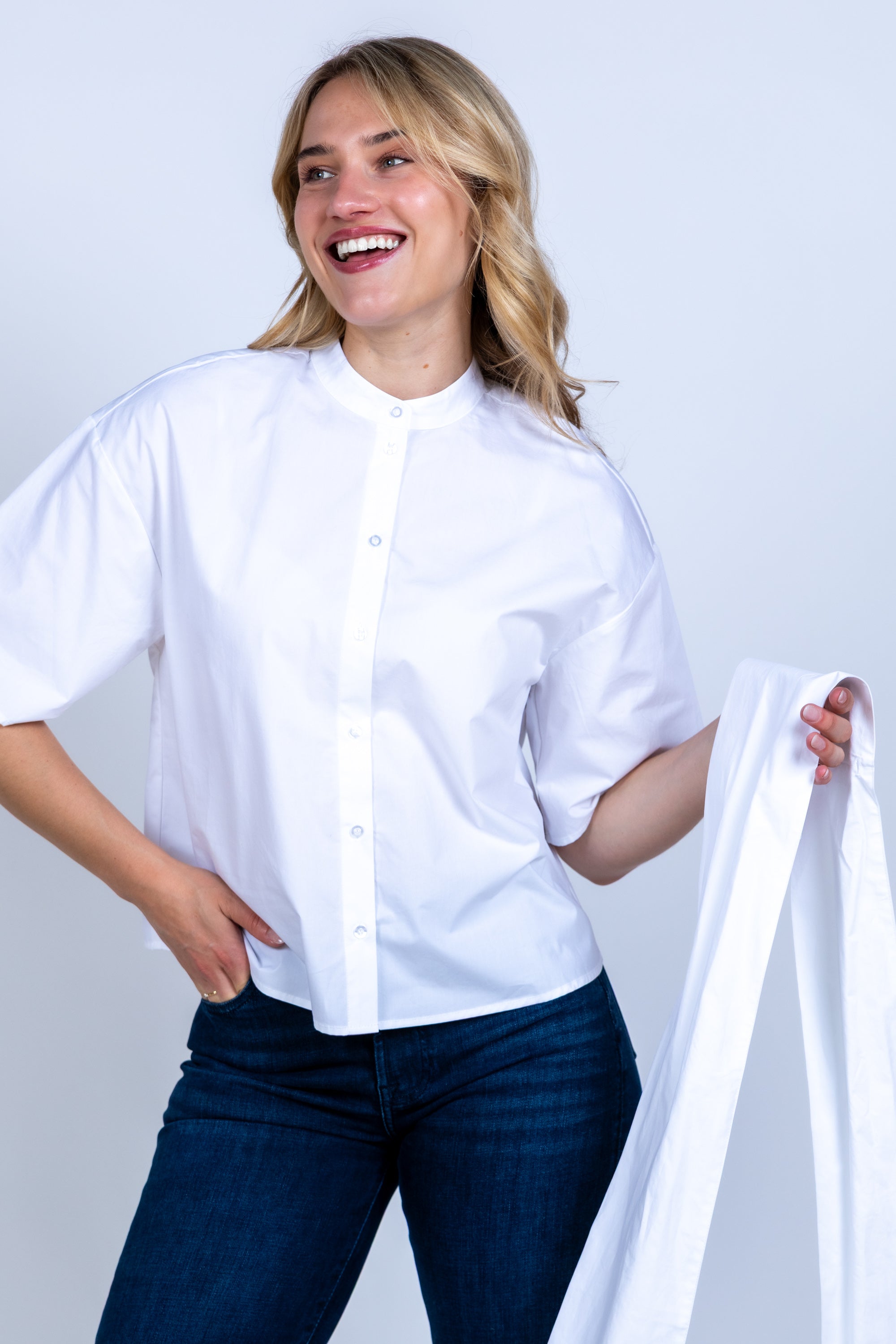 Blouse met strik - Wit