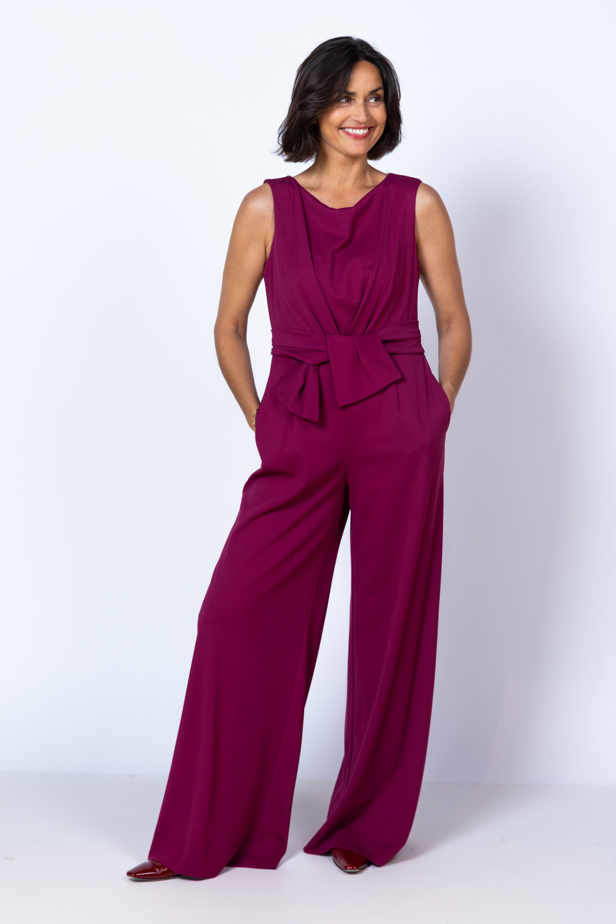 Jumpsuit met strik - Rood