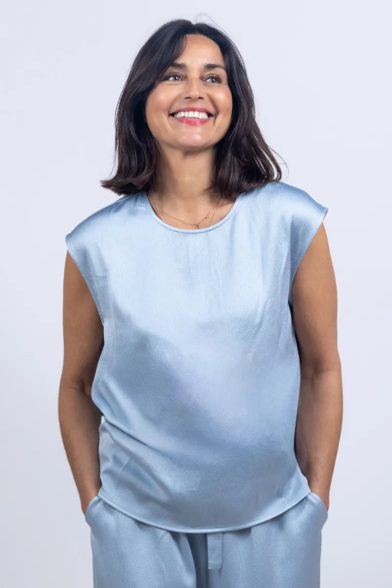 AMAYA AMAYA FLEUR Top zonder mouwen - Bleu