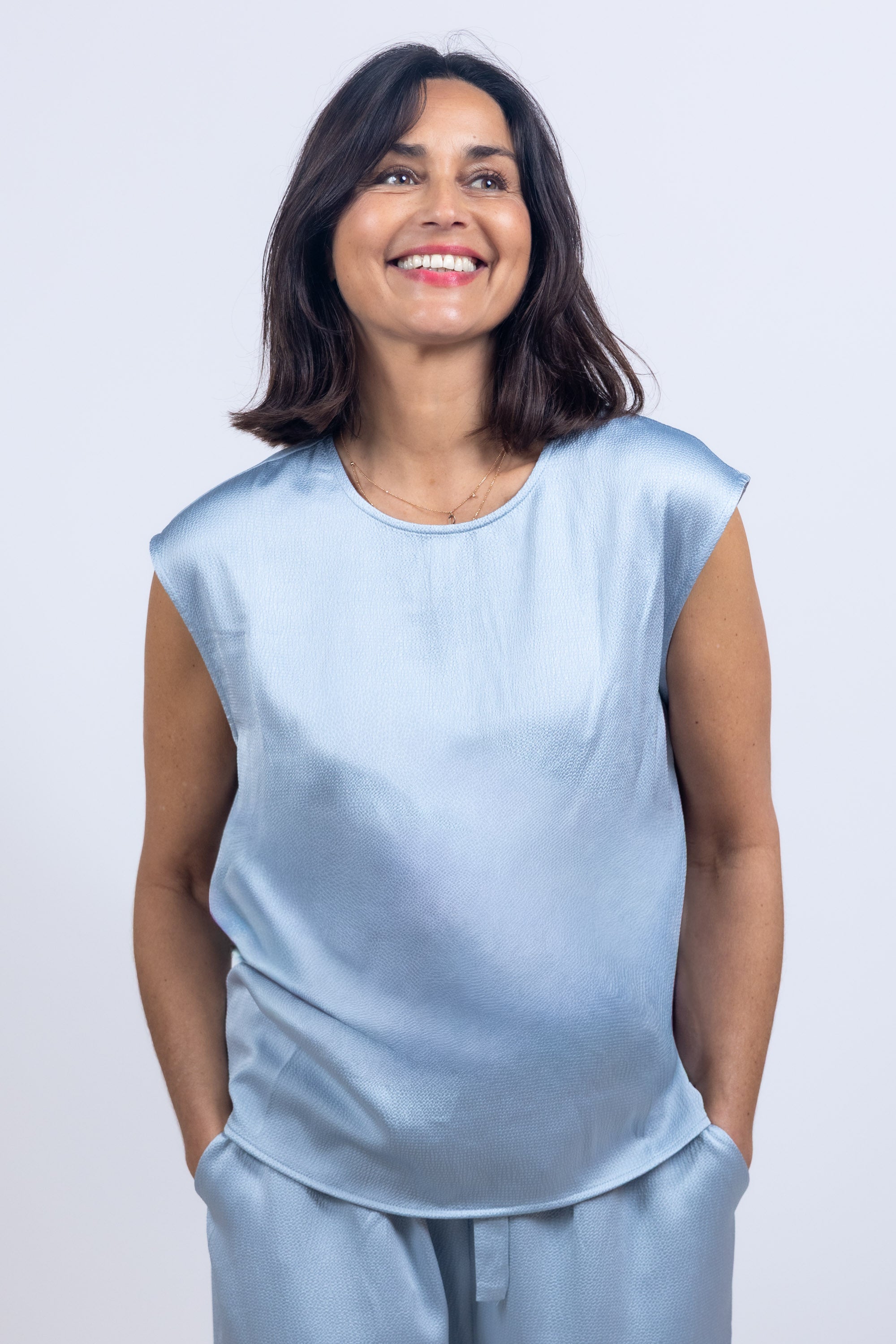 Top zonder mouwen - Bleu