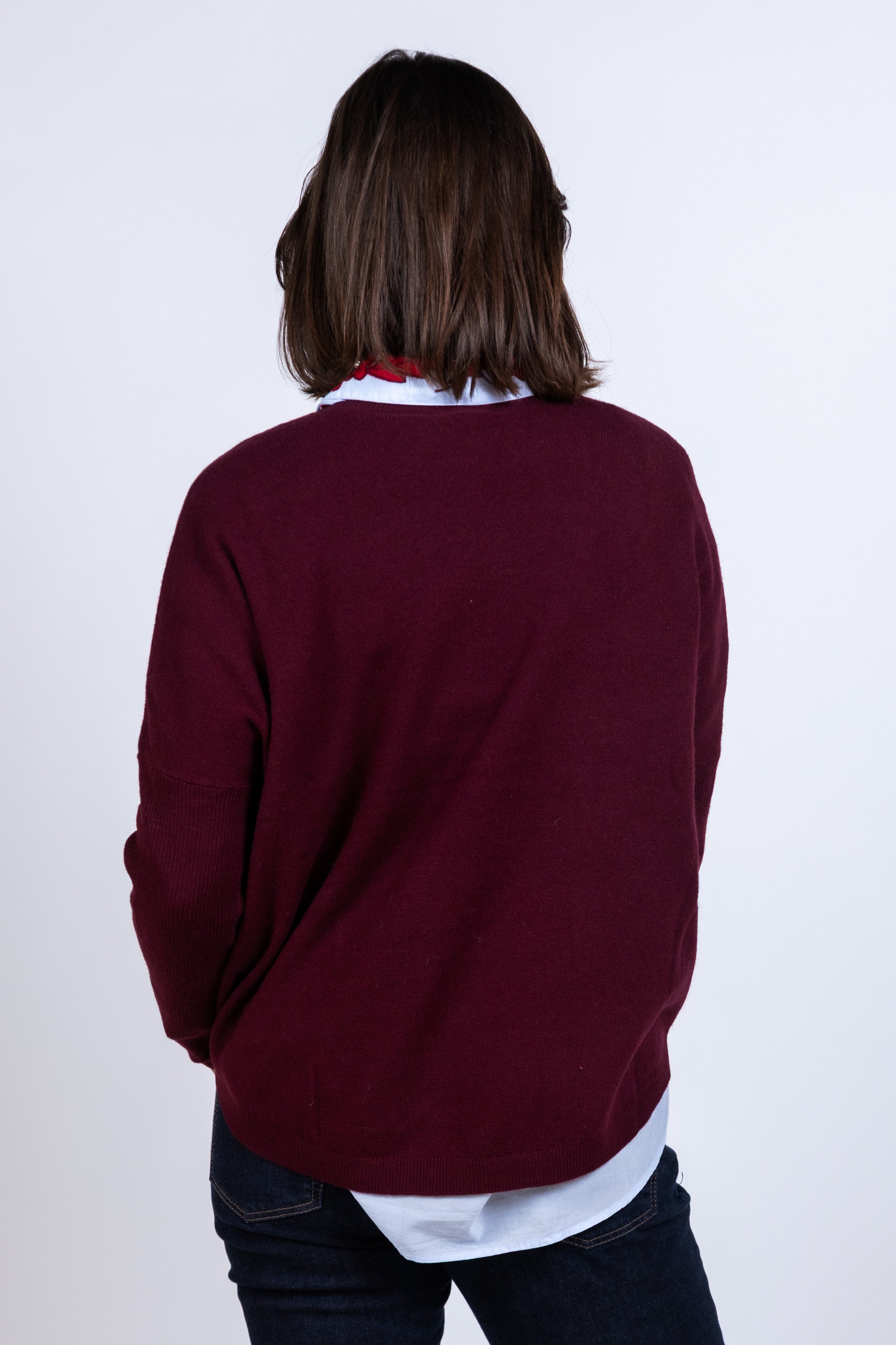 Trui met ronde hals - Burgundy