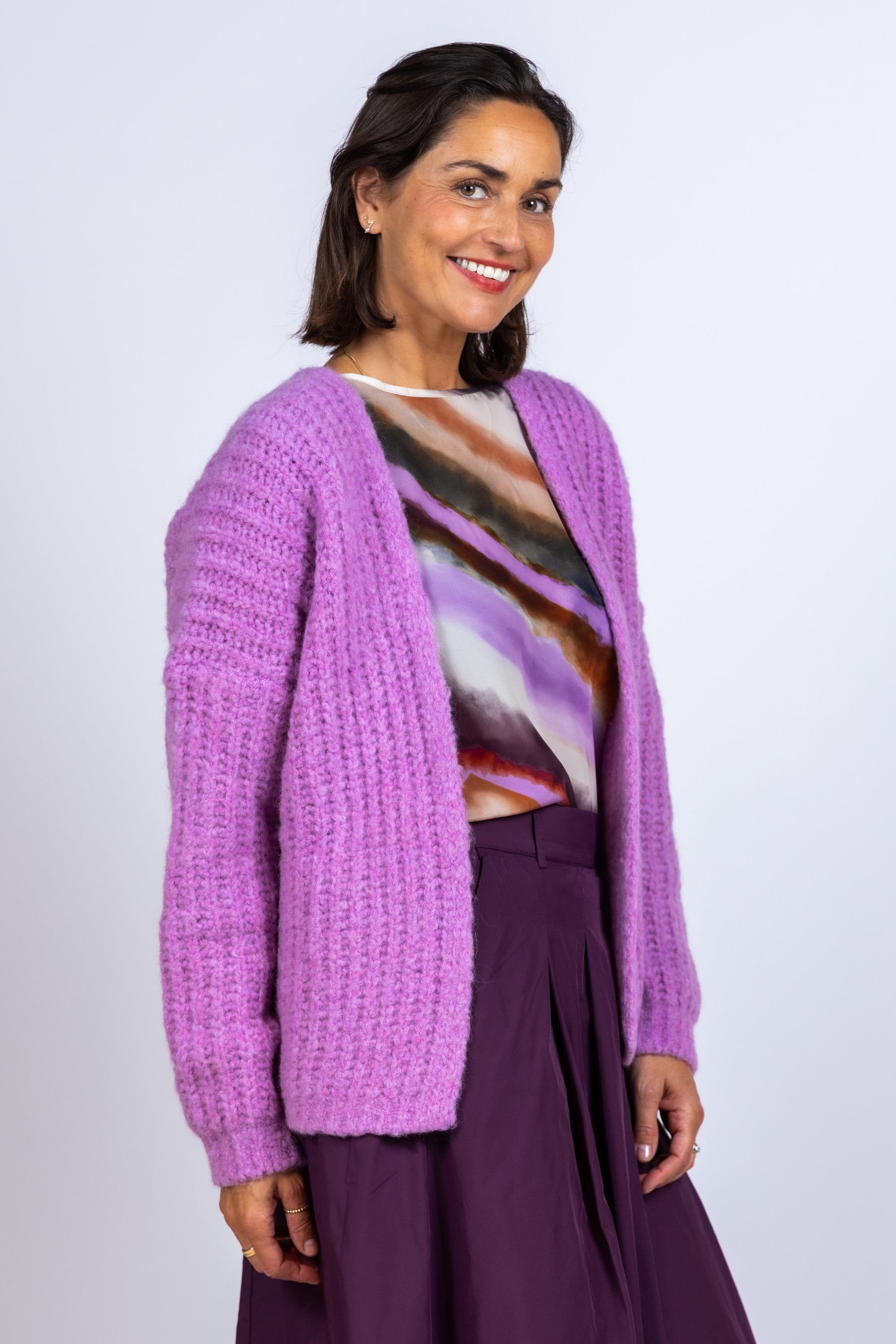 Gebreid vest - Lila/lavendel