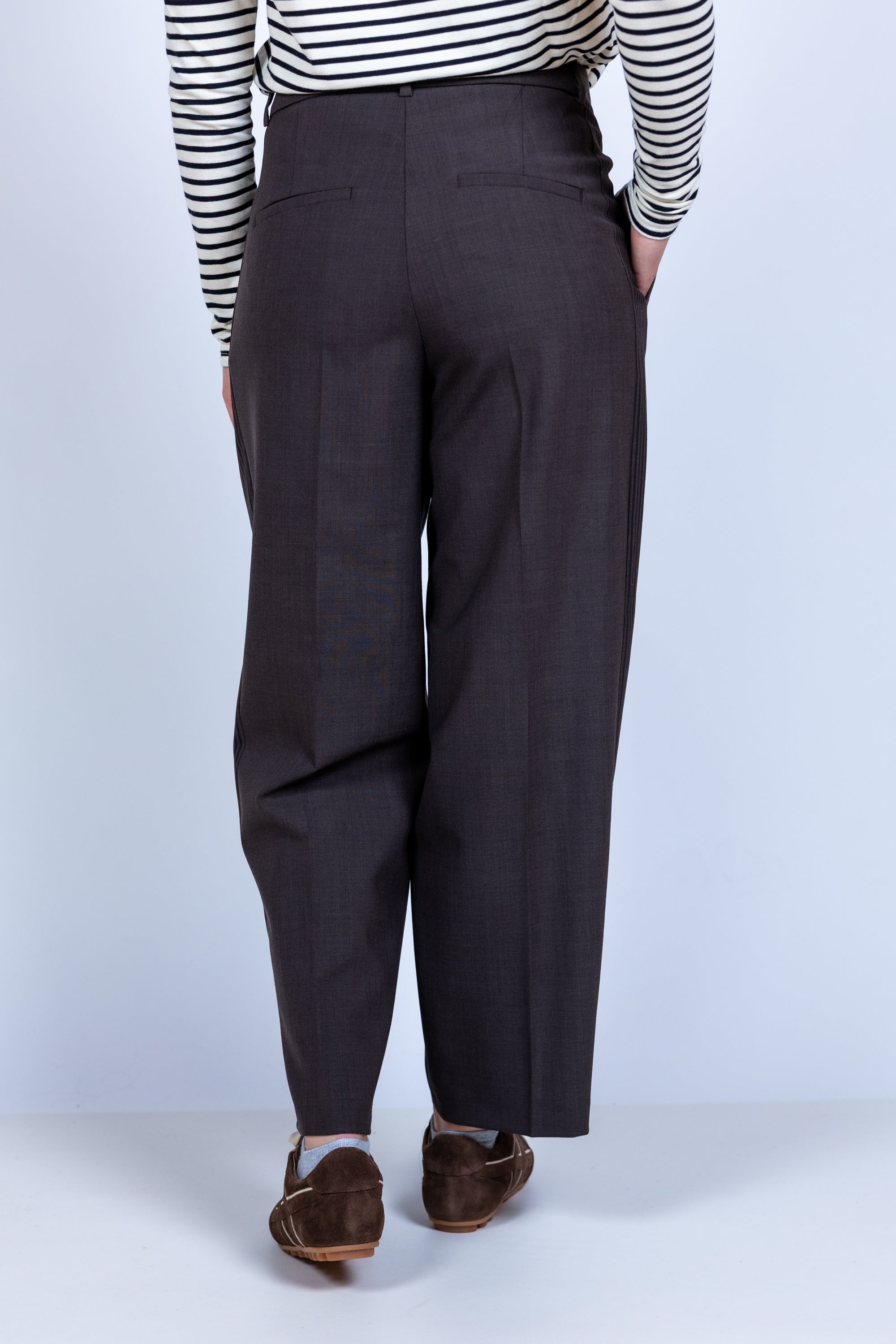 Broek met plooi - Bruin