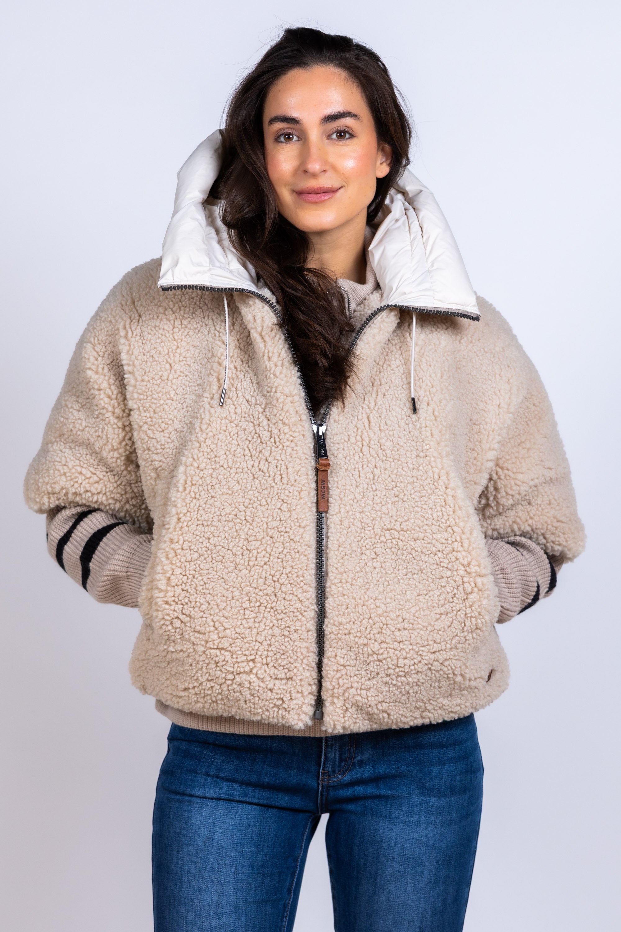 Jas met rits - Taupe