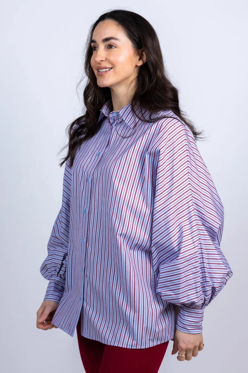 SoSUE SoSUE ANTONIA POLO BLOU Blouse met strepen - Bleu