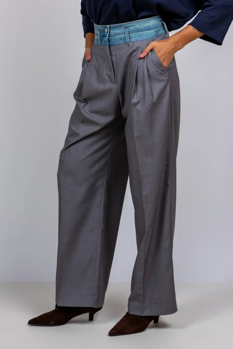 MUNTHE MUNTHE NORMAY MUNTHE NORMAY Wijde pantalon - Lichtgrijs