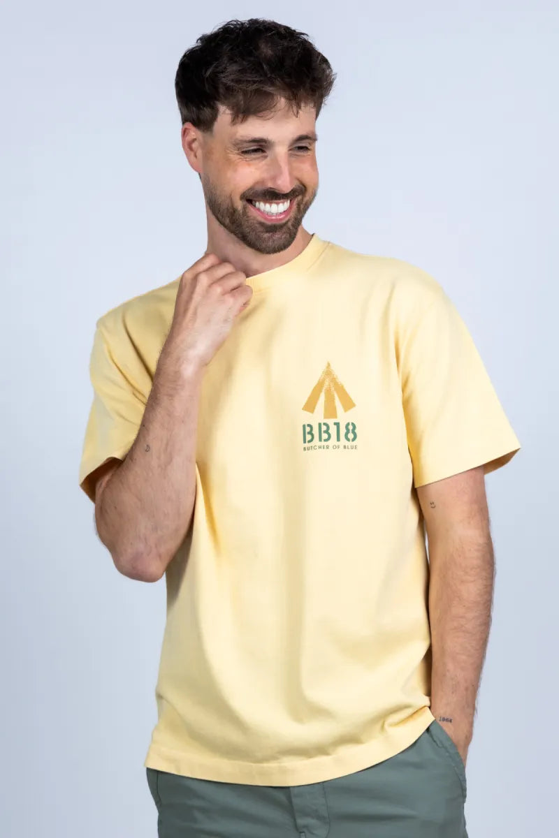 BUTCHER OF BLUE BUTCHER OF BLUE M2613048 T-shirt met print - Geel