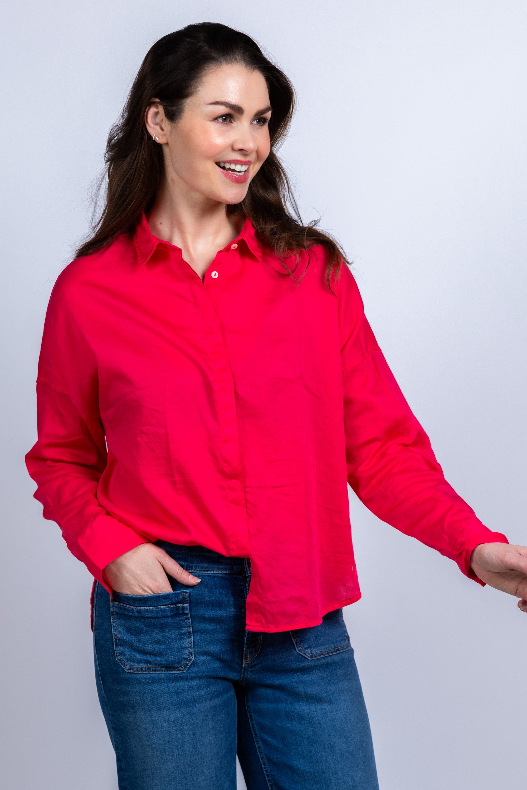 Blouse met knopen - Pink/cyclaam