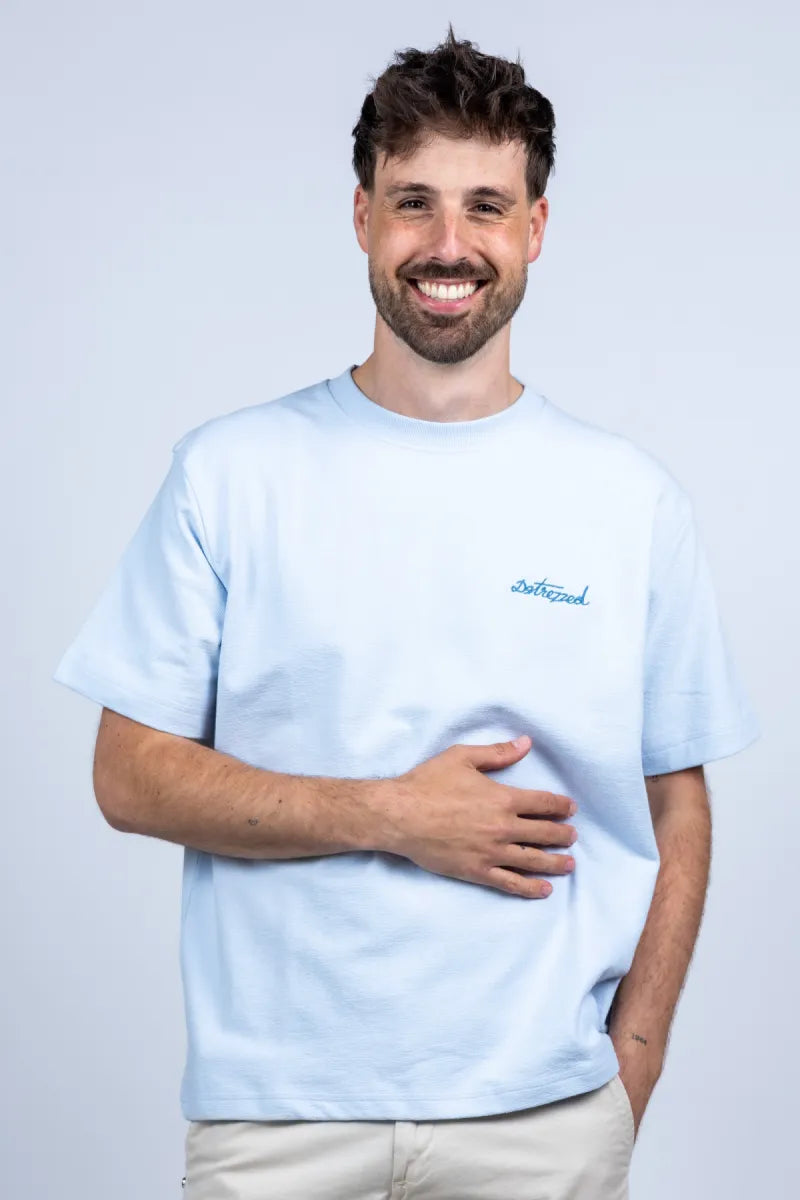 DSTREZZED DSTREZZED 203524 T-shirt met borduring - Bleu