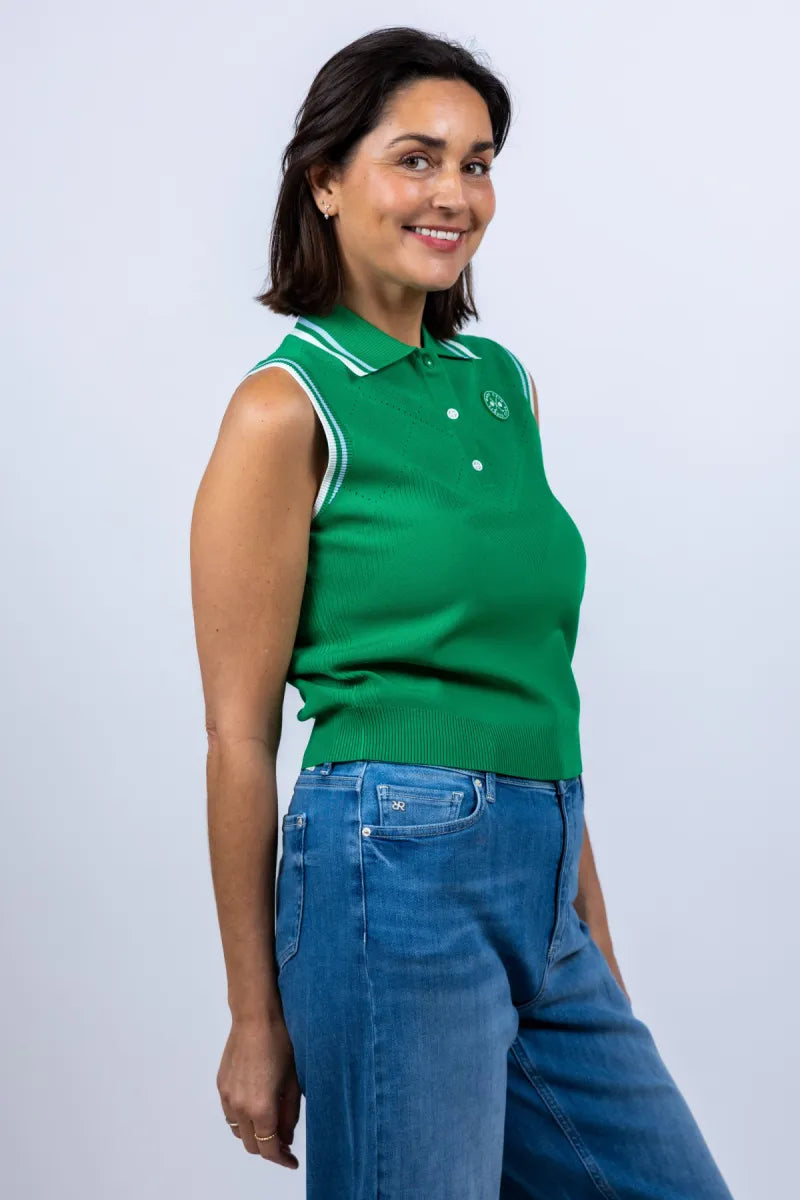 MARCCAIN SPORT MARCCAIN SPORT AS.61.04 M88 MARCCAIN SPORT AS.61.04 M88 Mouwloos poloshirt - Smaragd/biljart