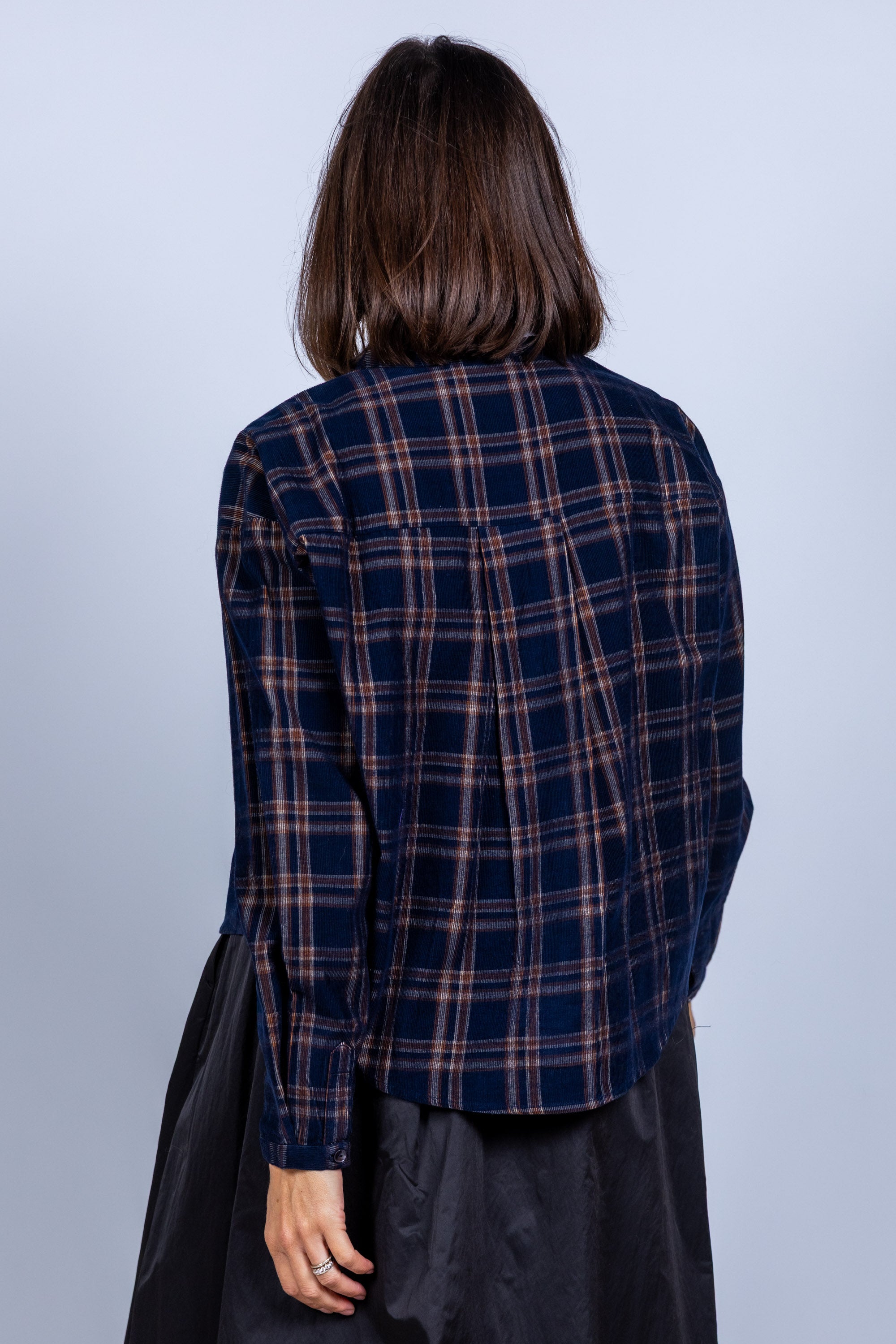 Blouse met ruitpatroon - Marine