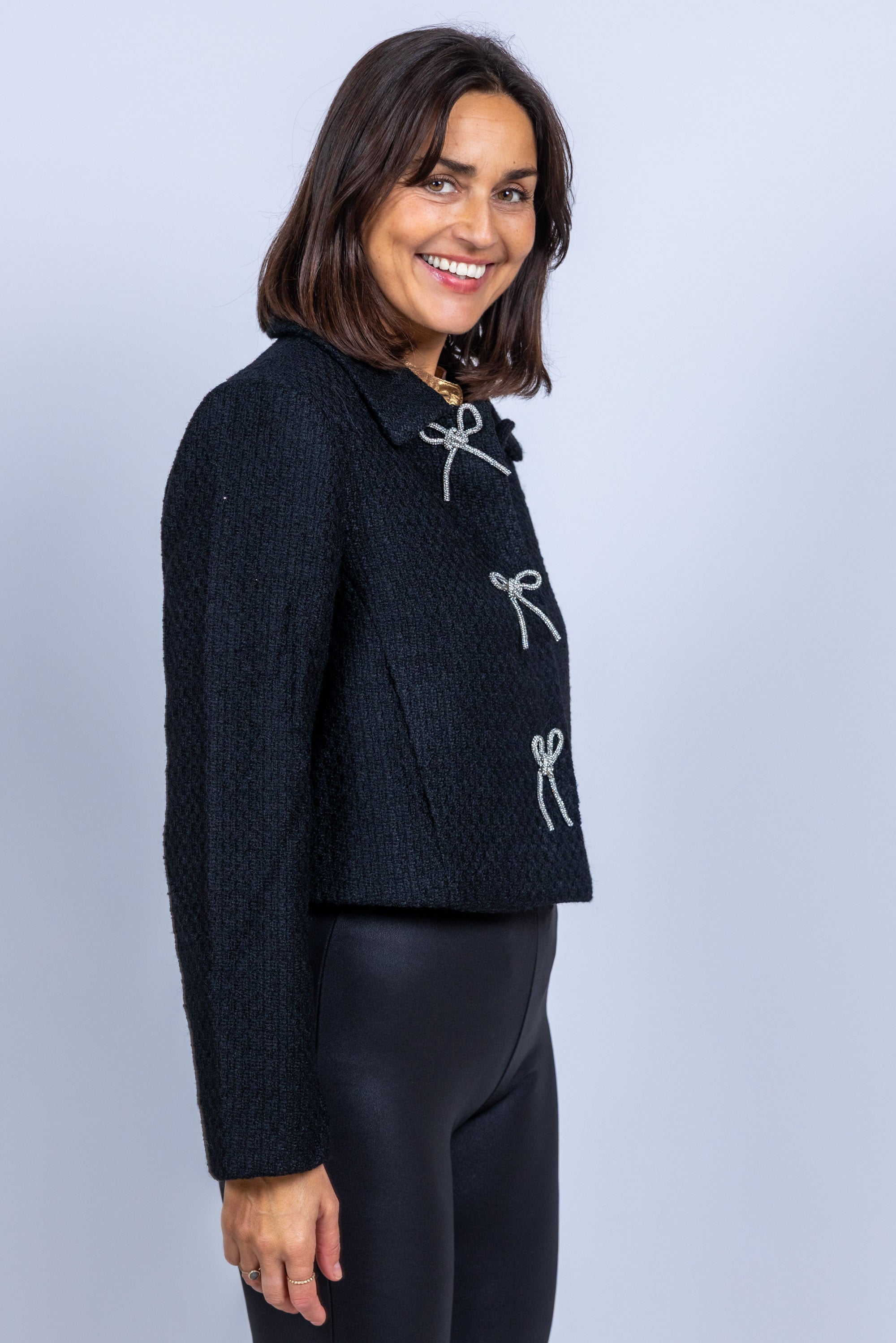 Jasje met strikjes - Zwart