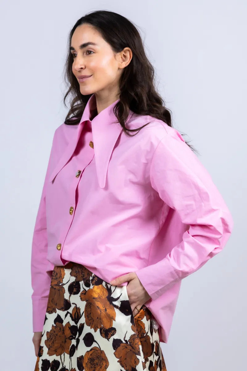 ESSENTIEL ANTWERP ESSENTIEL ANTWERP JOMATO Blouse met grote kraag - Roze