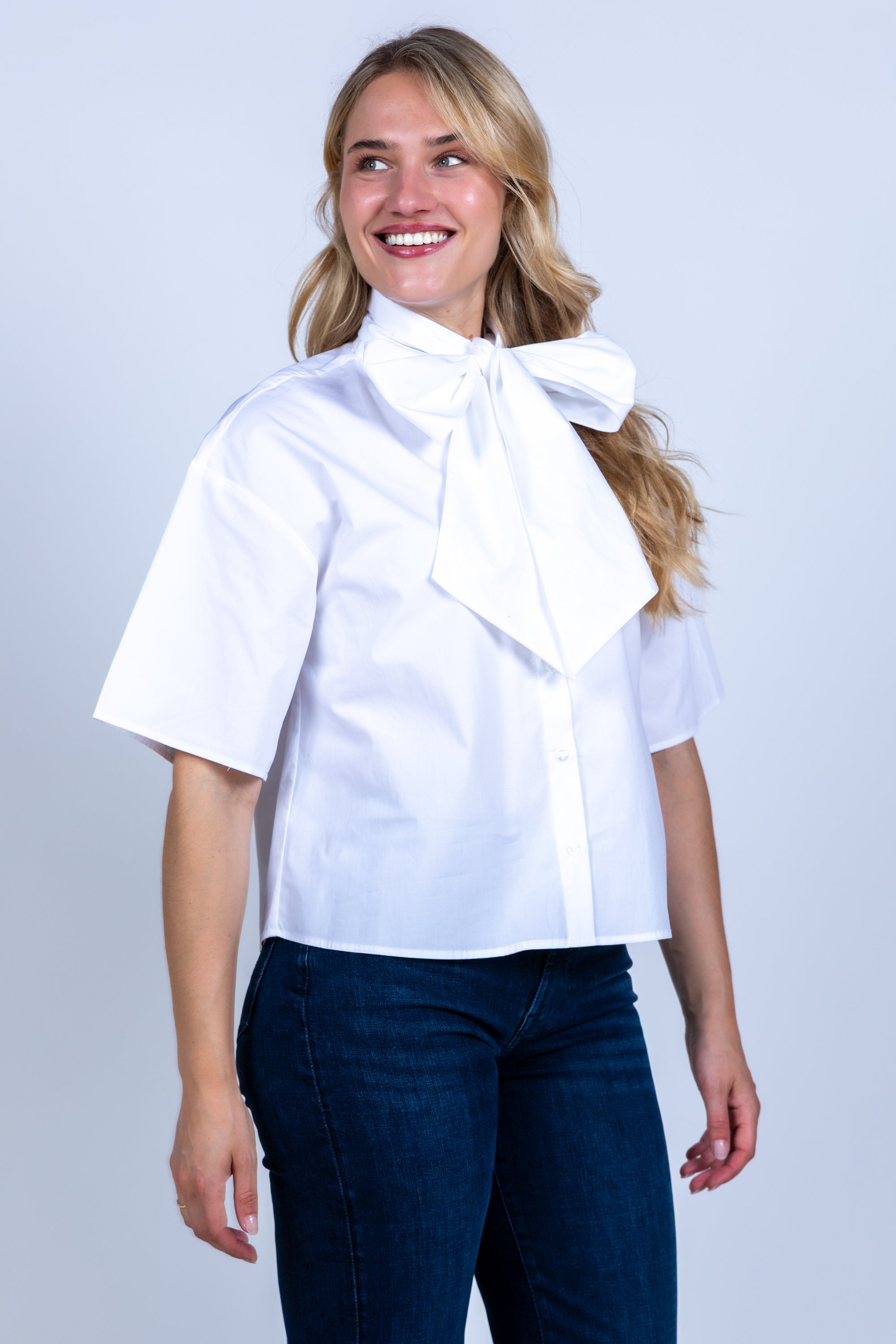 Blouse met strik - Wit
