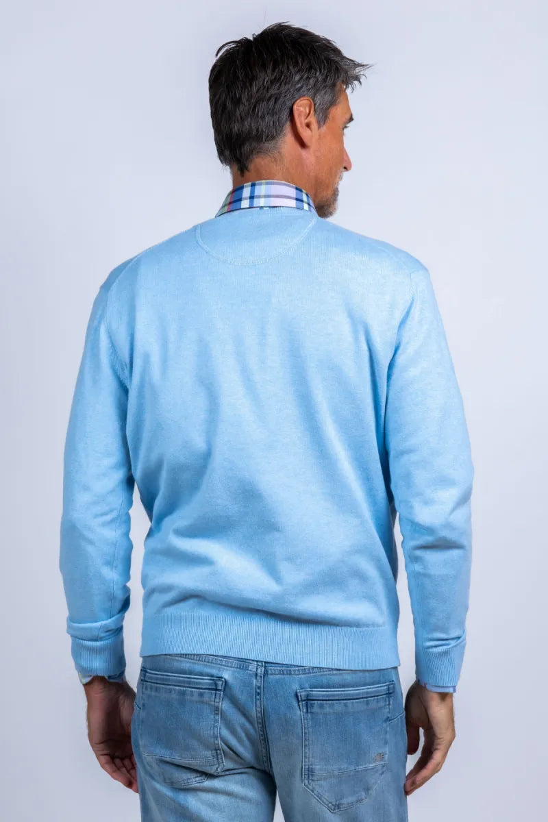 VERWEY AGENTUREN Trui met V-hals - Bleu