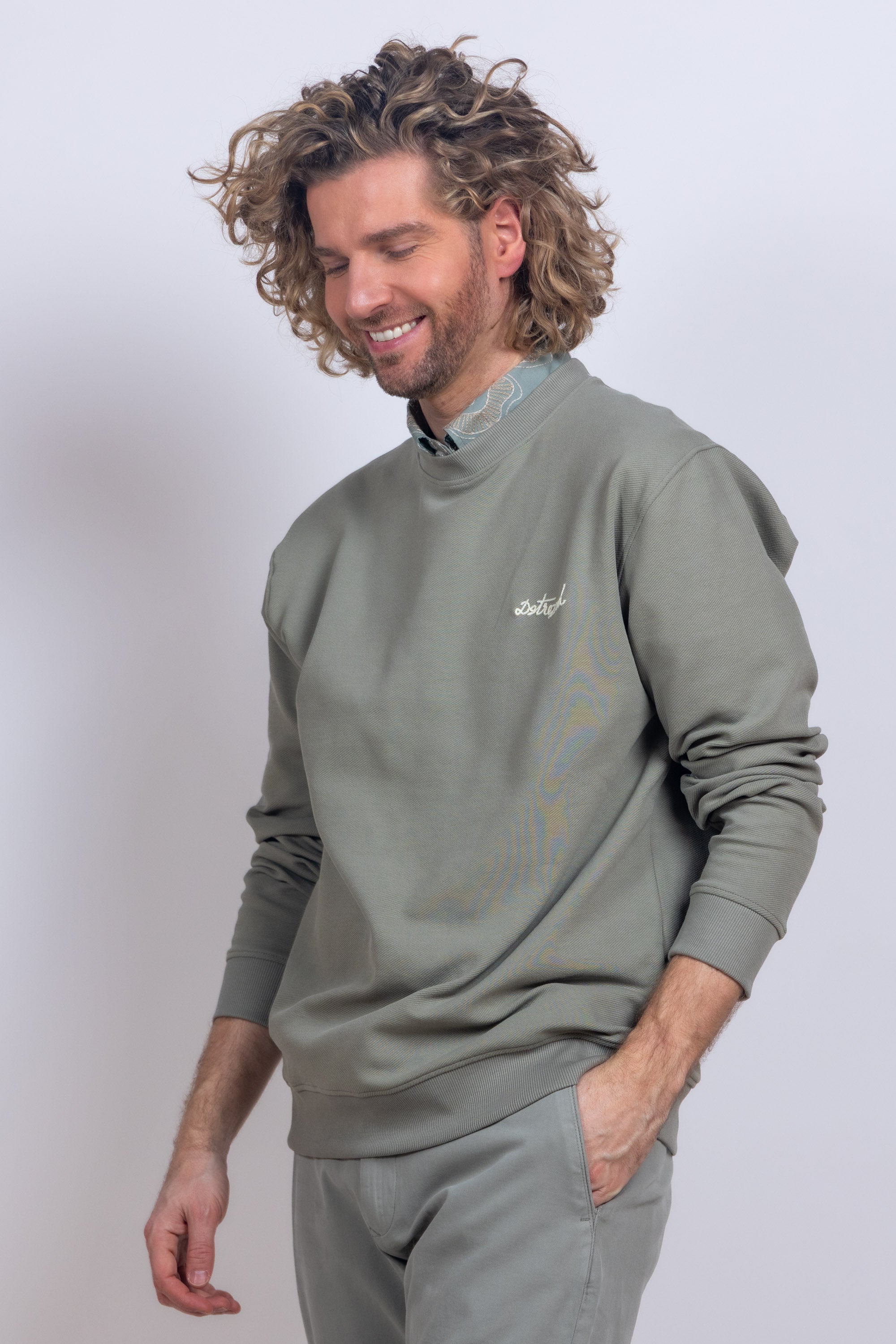 Sweater met logo - Khaki