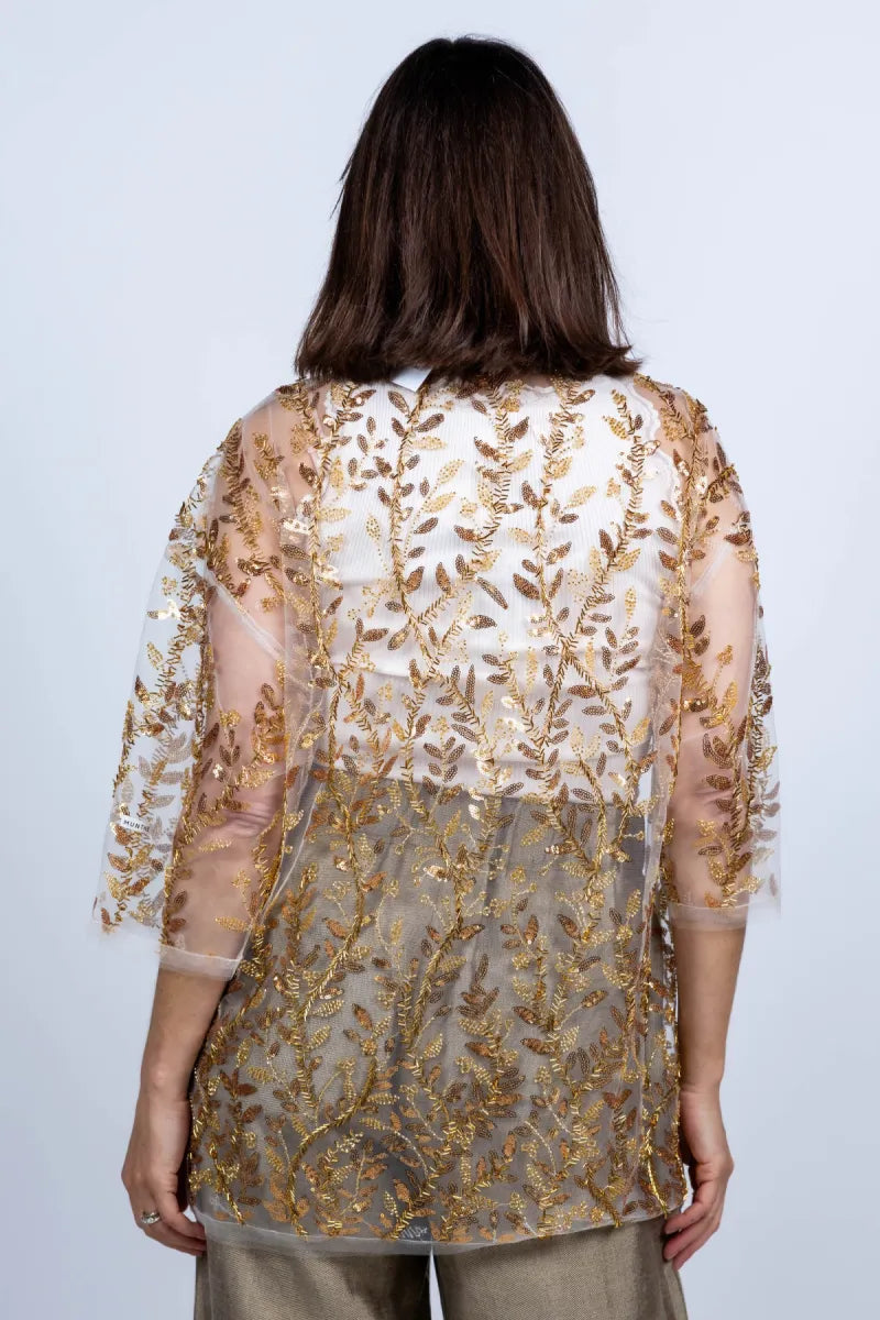 MUNTHE MUNTHE BABUR MUNTHE BABUR blouse met pailletten - Goud