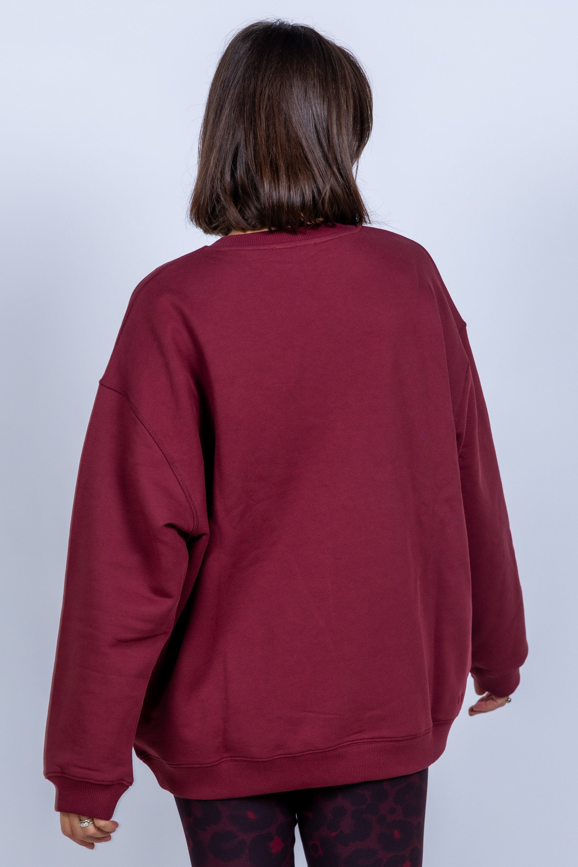 Sweater met print - Donkerbordeaux