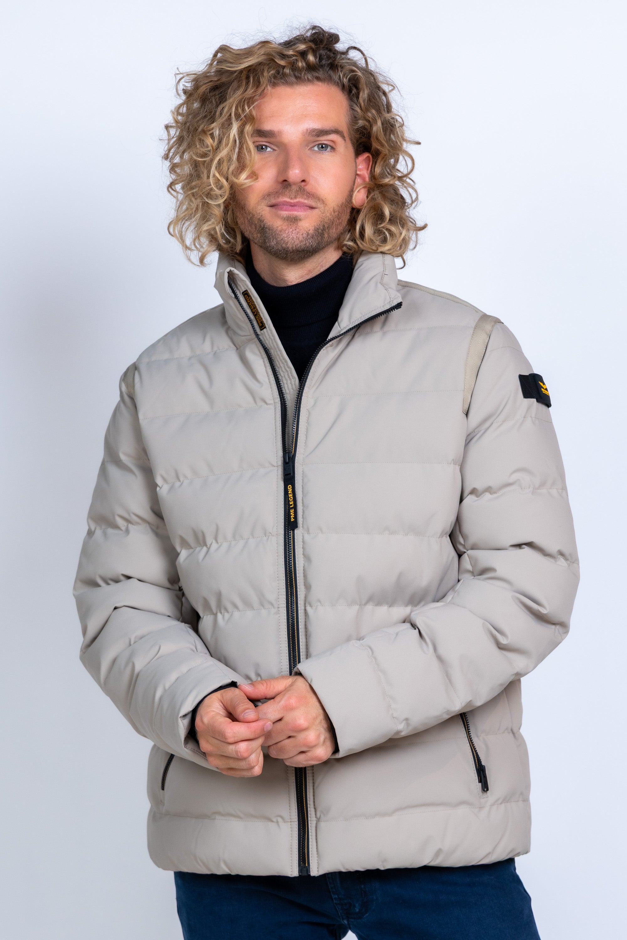 Gewatteerd jack - Licht taupe