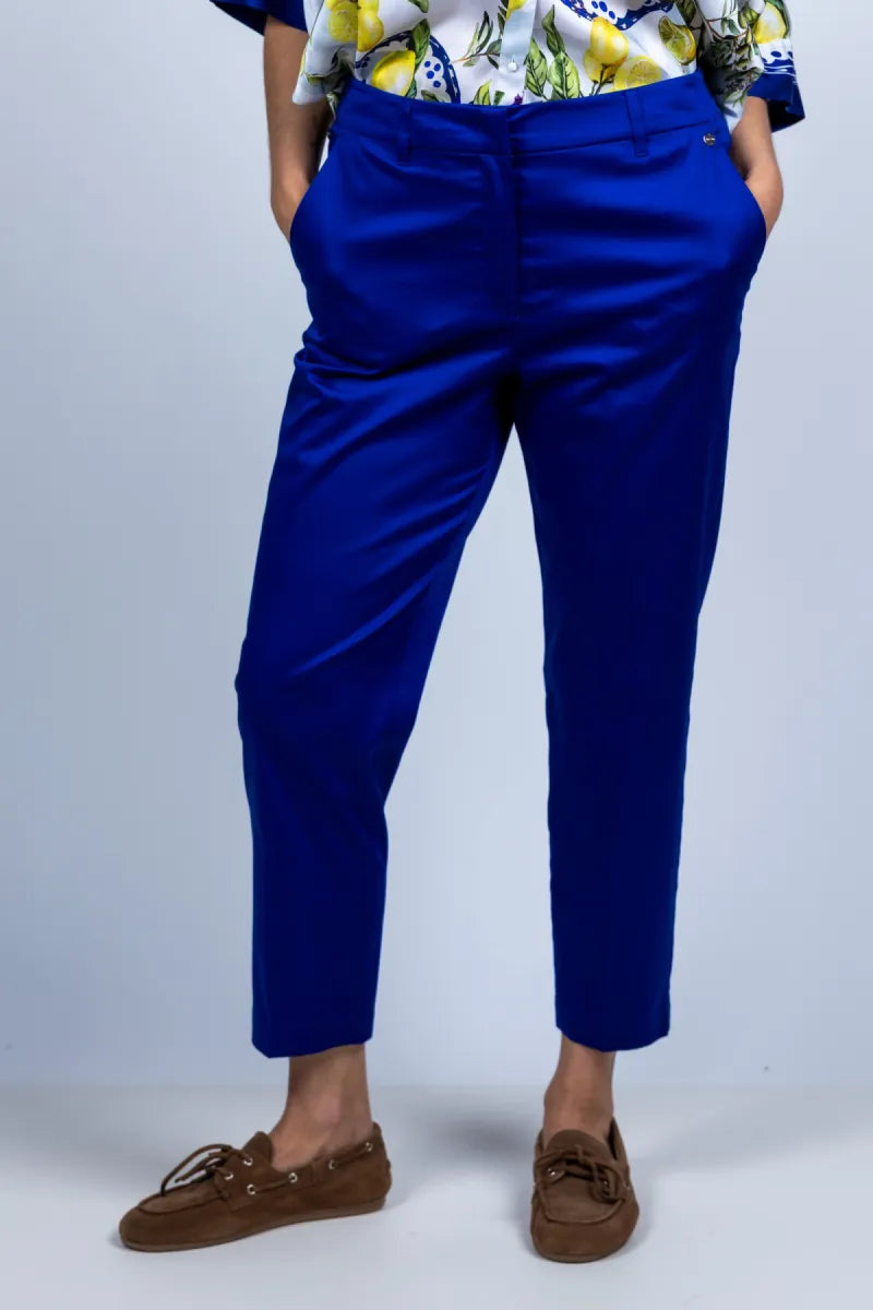 MARCCAIN COLLECTIE MARCCAIN COLLECTIE AA.81.02 W05 Broek met gulp - Kobaltblauw