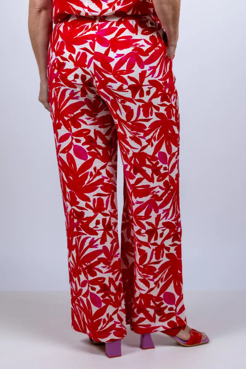 CATNOIR CATNOIR 4073-2 Wijde broek met print - Pink/cyclaam