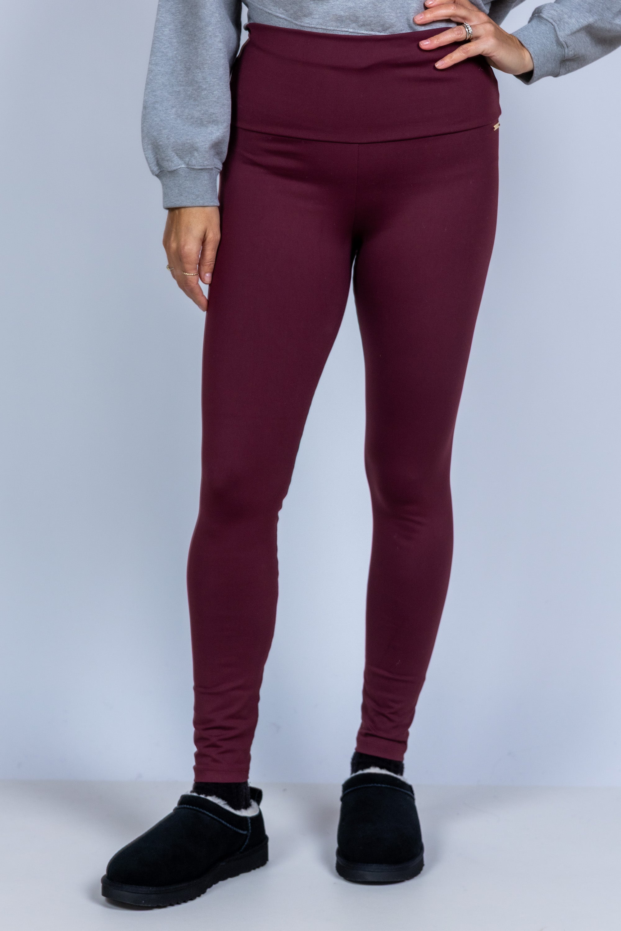 Legging met hoge taille - Donkerbordeaux