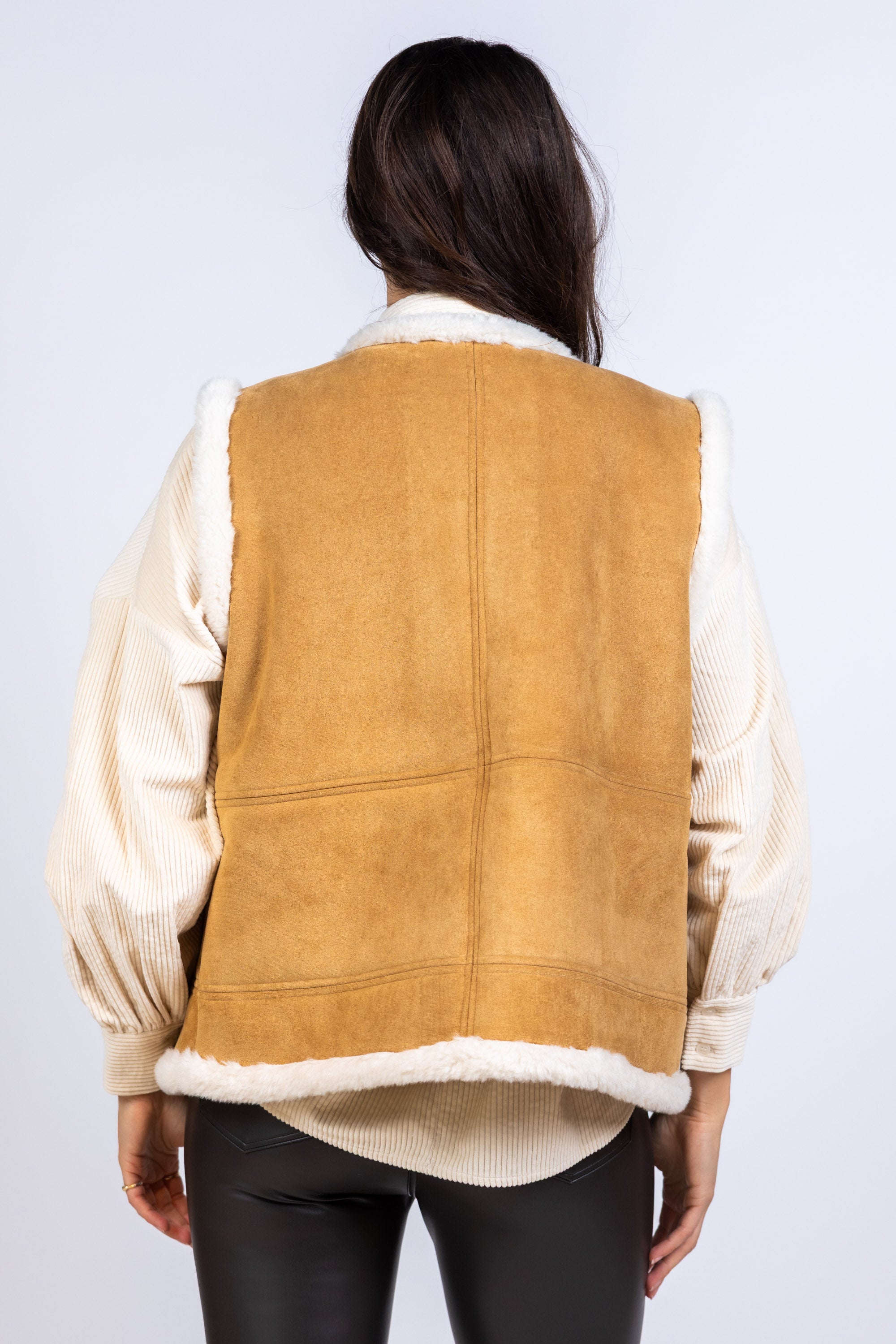 Gilet met knopen - Camel