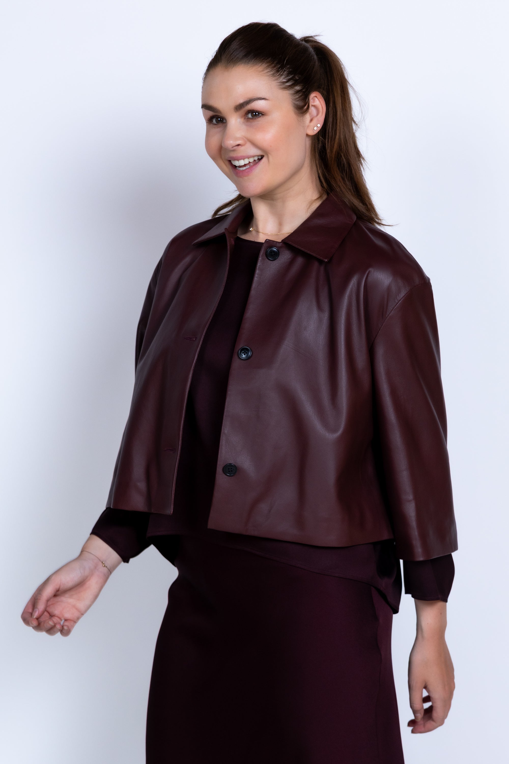 Jasje met knopen - Donkerbordeaux