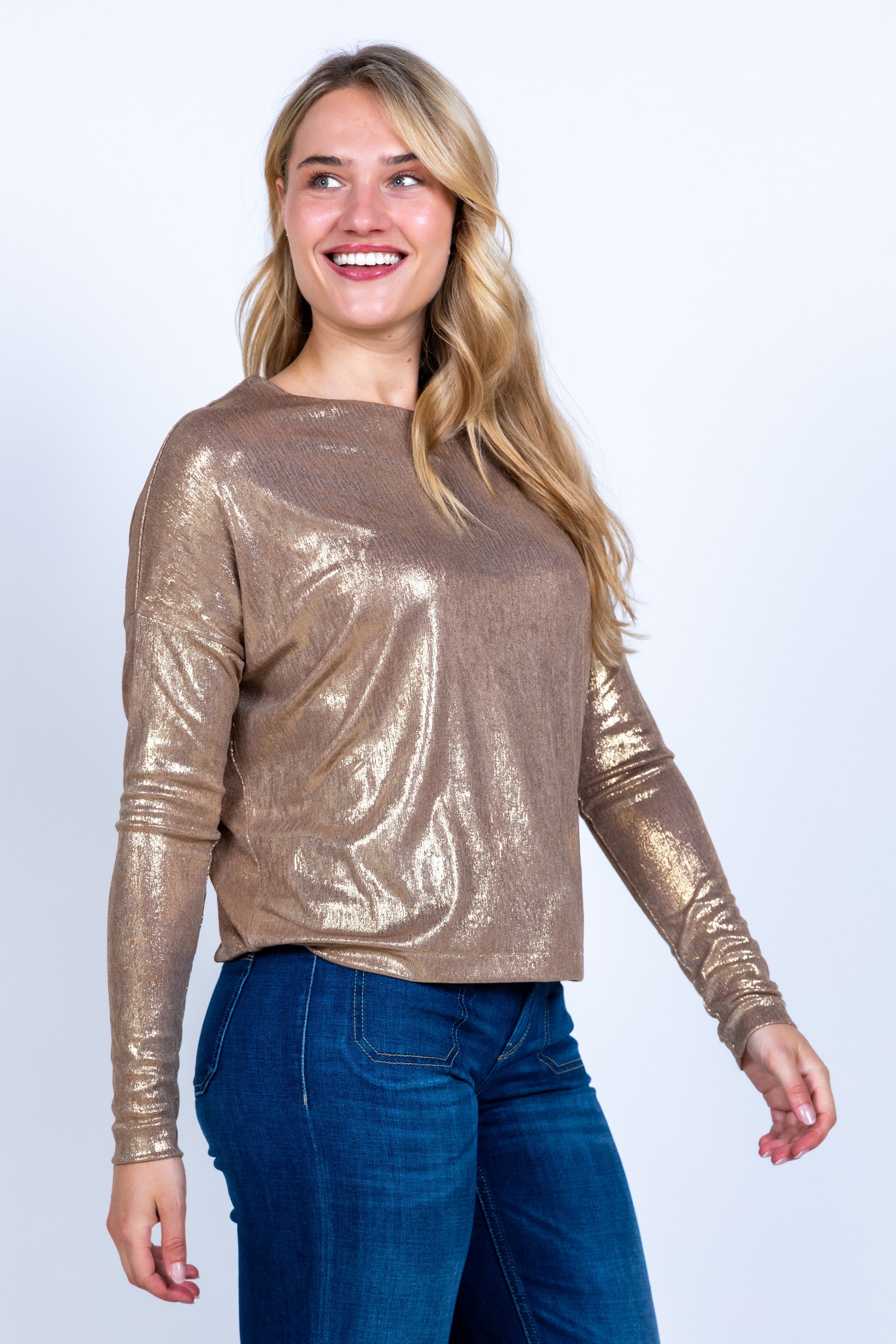 Shirt met glans - Goud