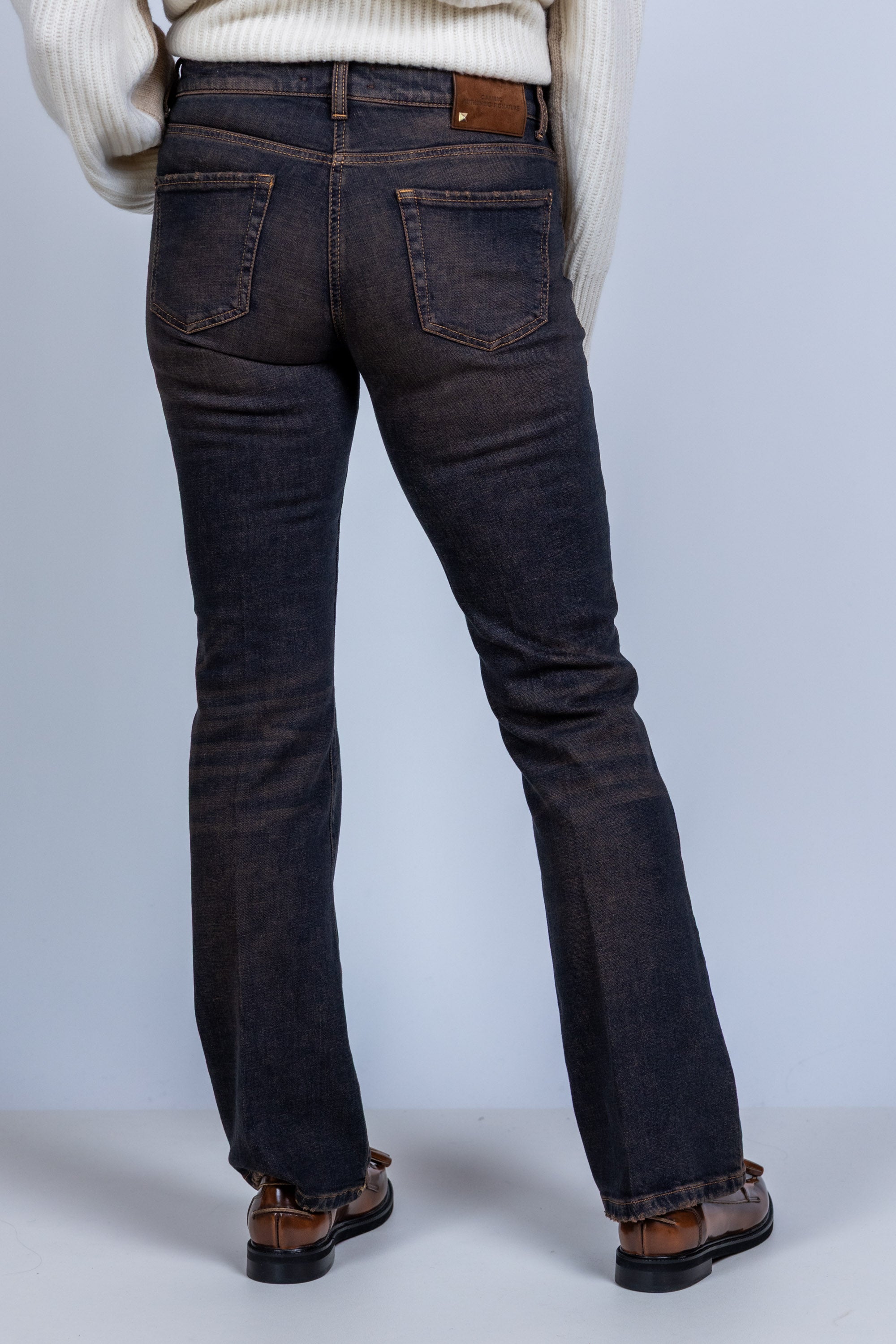 Jeans met rechte pijpen - Bruindenim