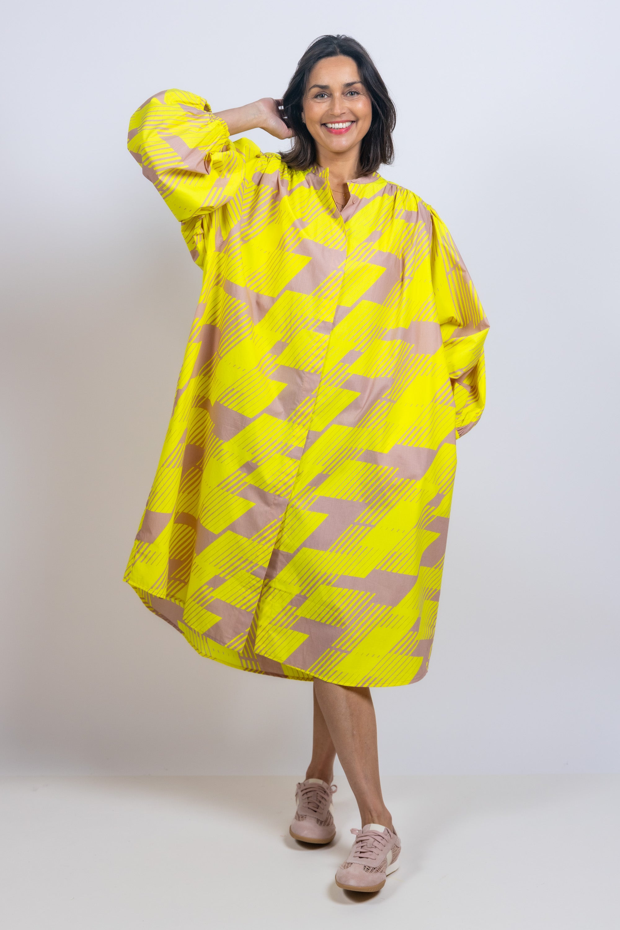 Jurk met ceintuur - Geel