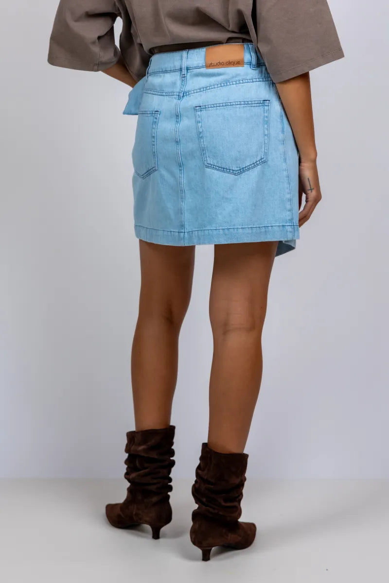 STUDIO CLIQUE STUDIO CLIQUE MAGALI Rok met ceintuur - Licht jeans