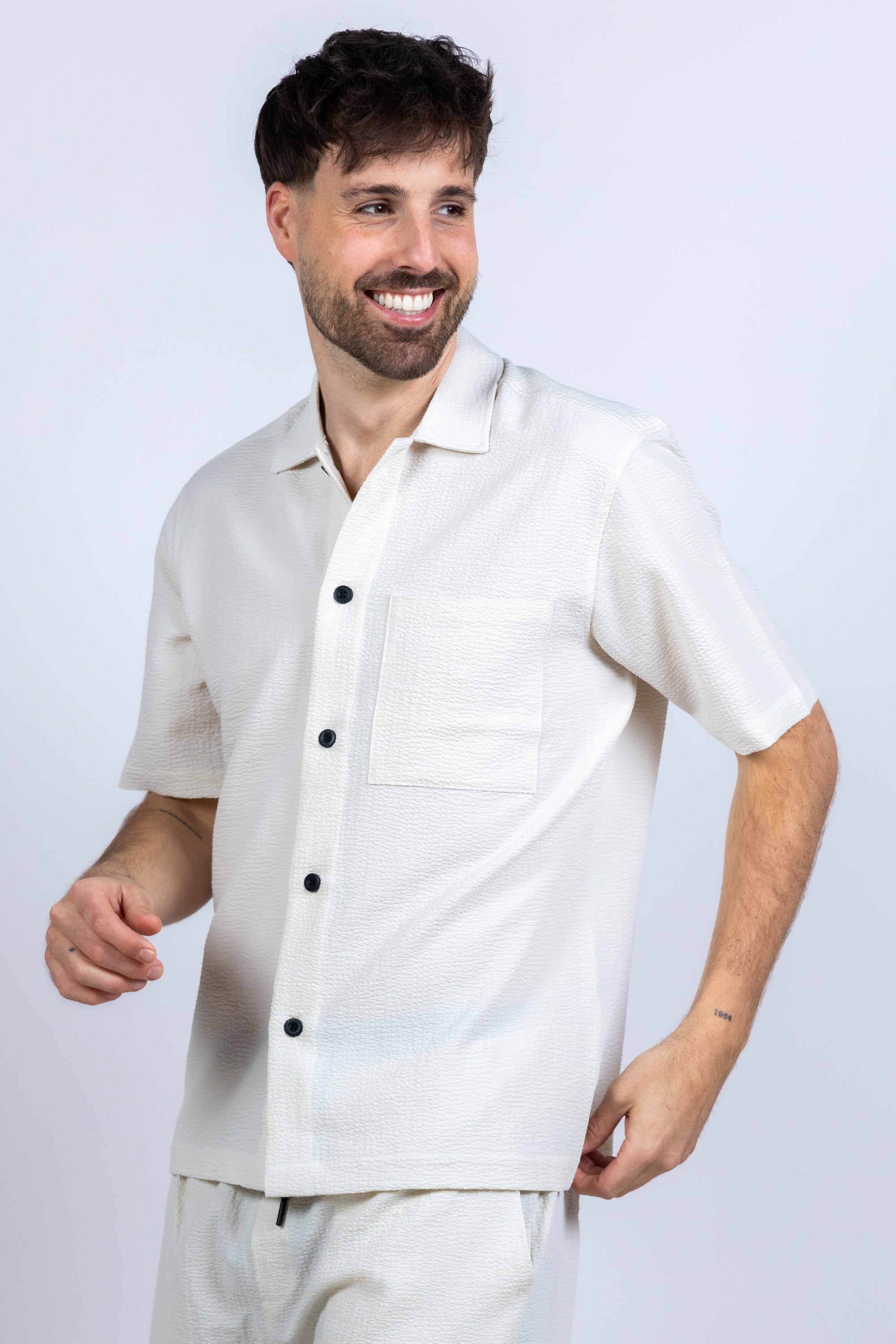 Shirt met knopen - Ecru