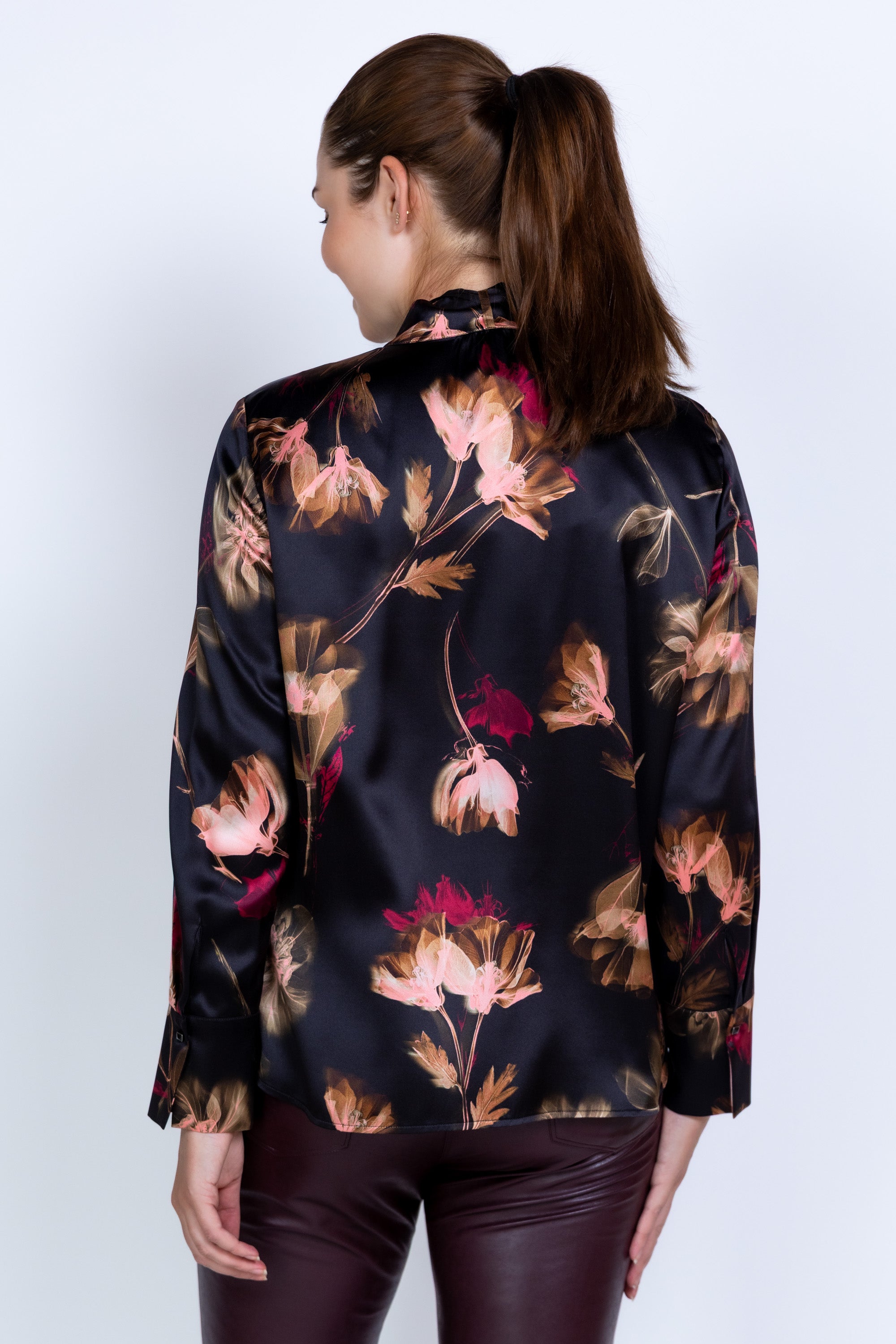 Blouse met strik - Zwart