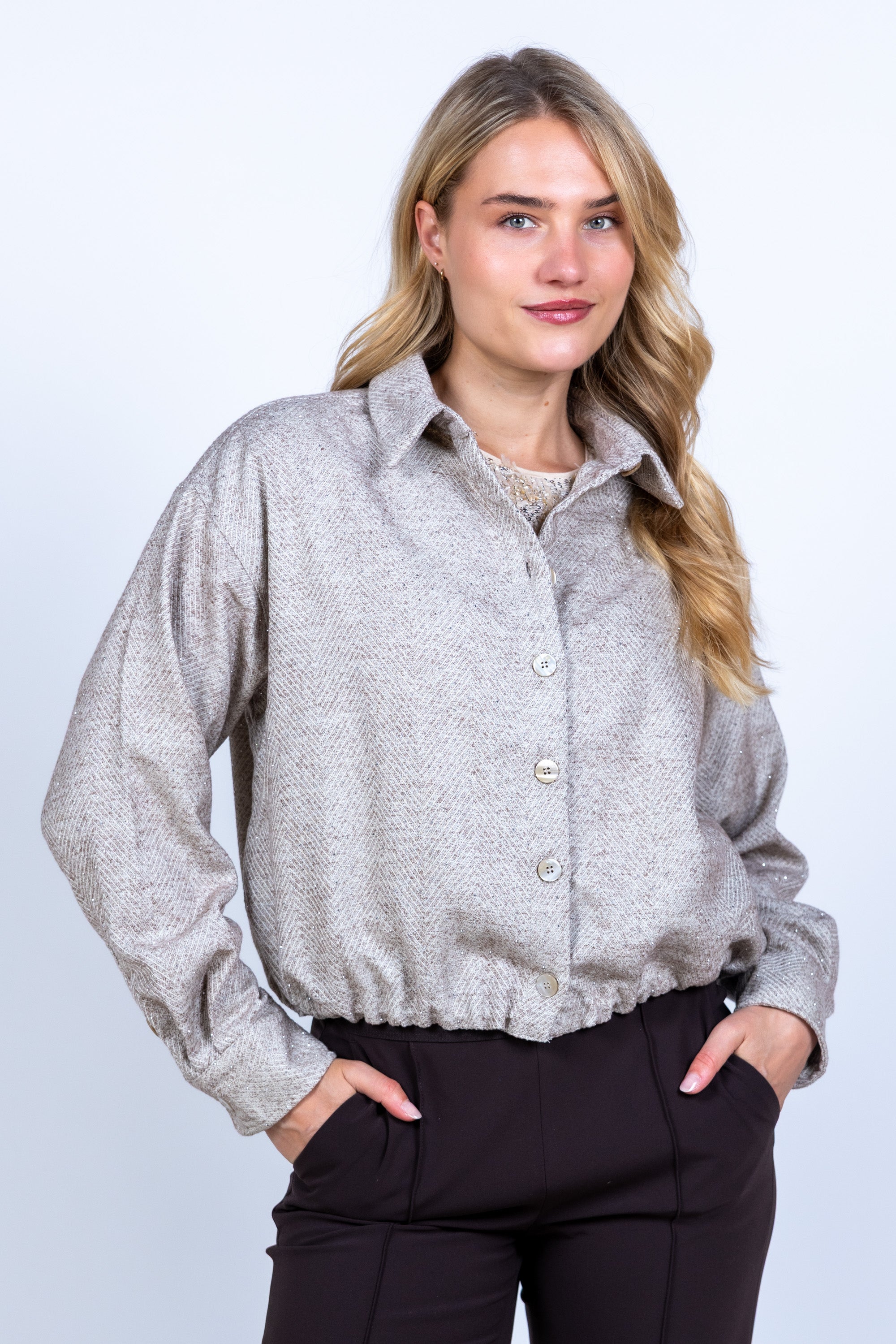 Blouse met knopen - Beige