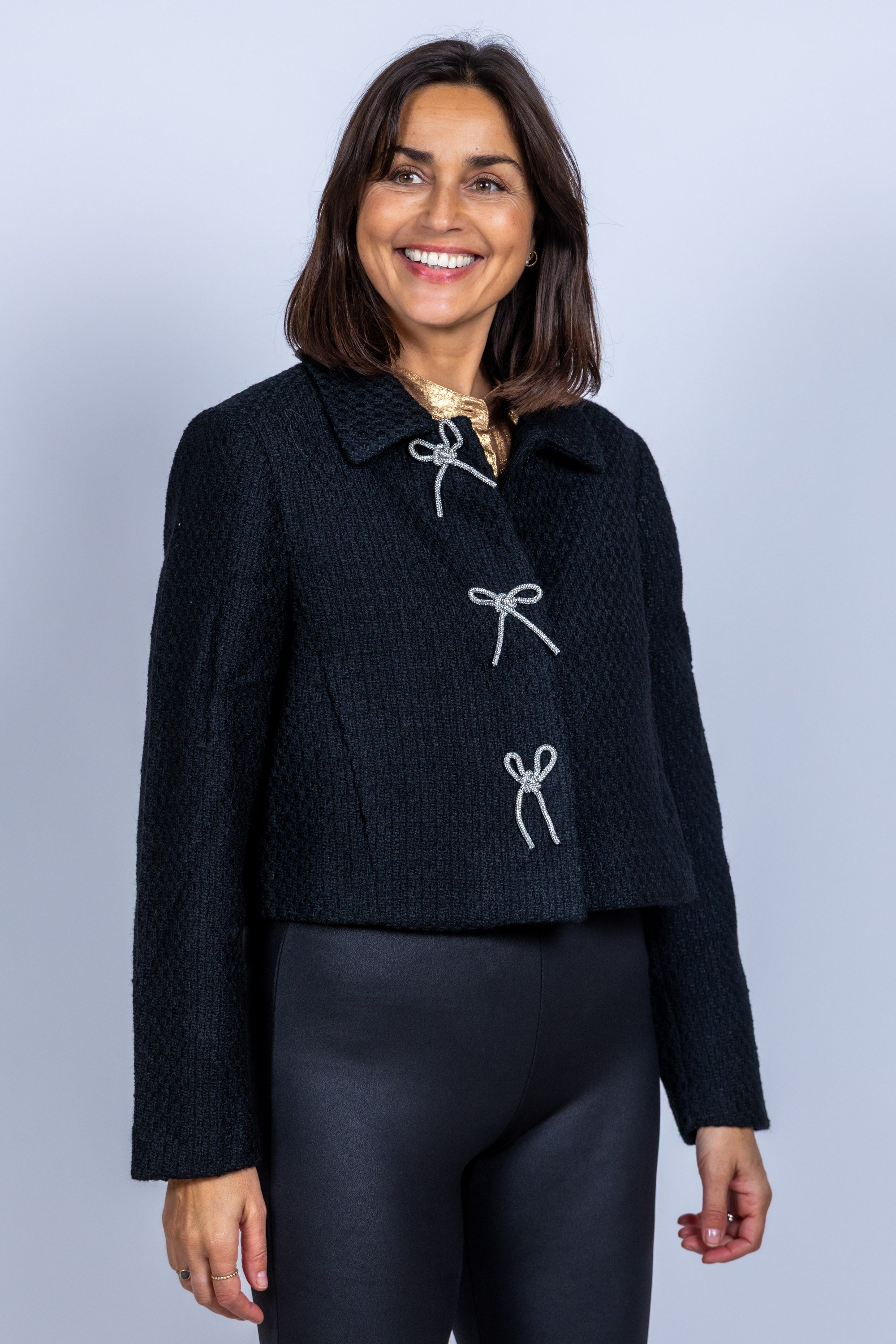 Jasje met strikjes - Zwart