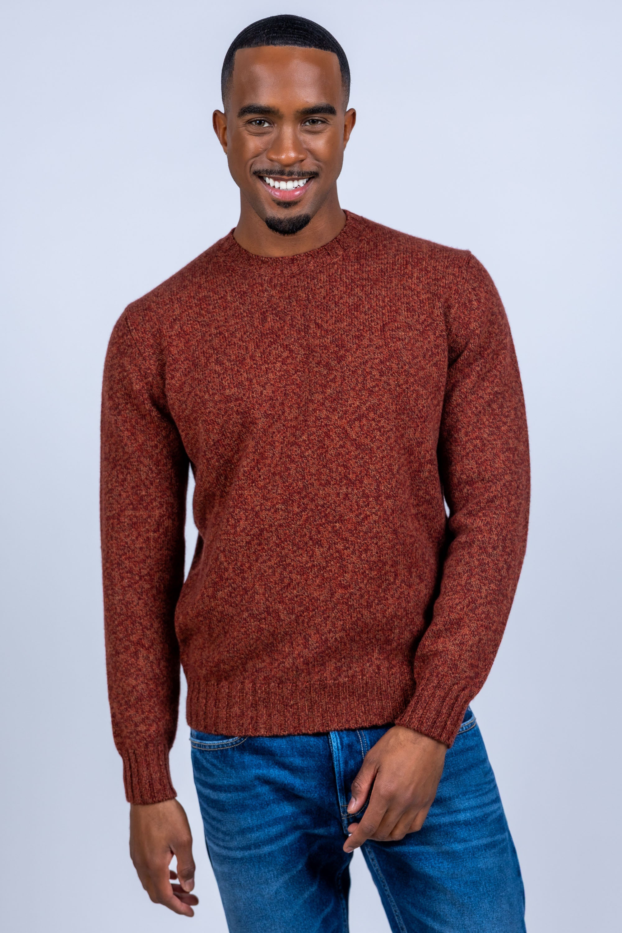 Trui met ronde hals - Oranje/rood