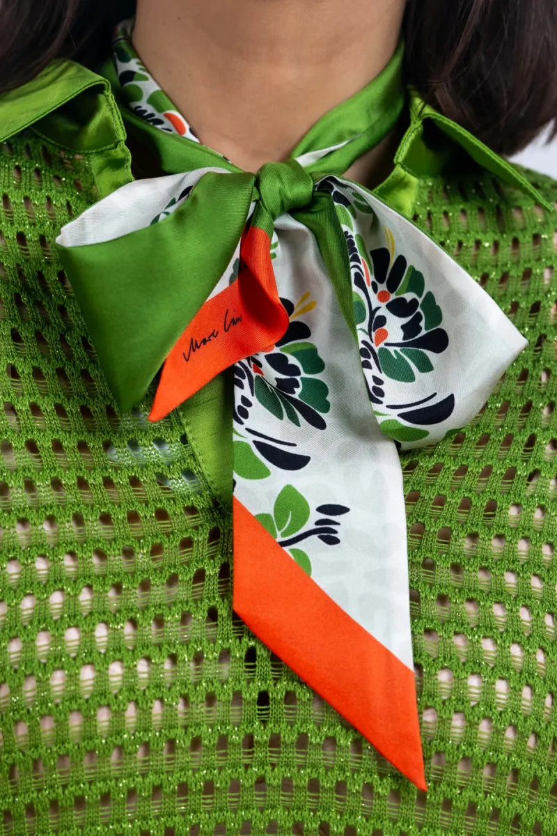 MARCCAIN COLLECTIE MARCCAIN COLLECTIE AC.B4.20 Z24 Sjaal met print - Appelgroen