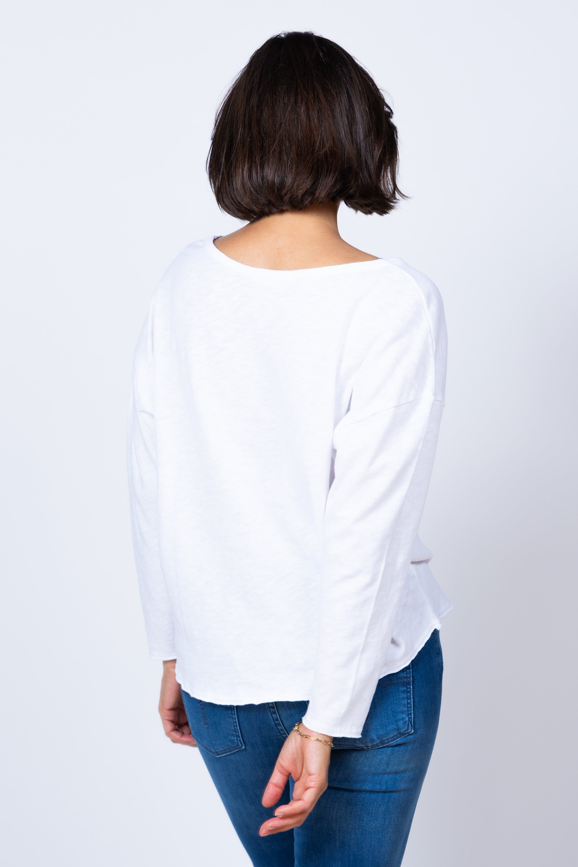 T-shirt met boothals - Wit