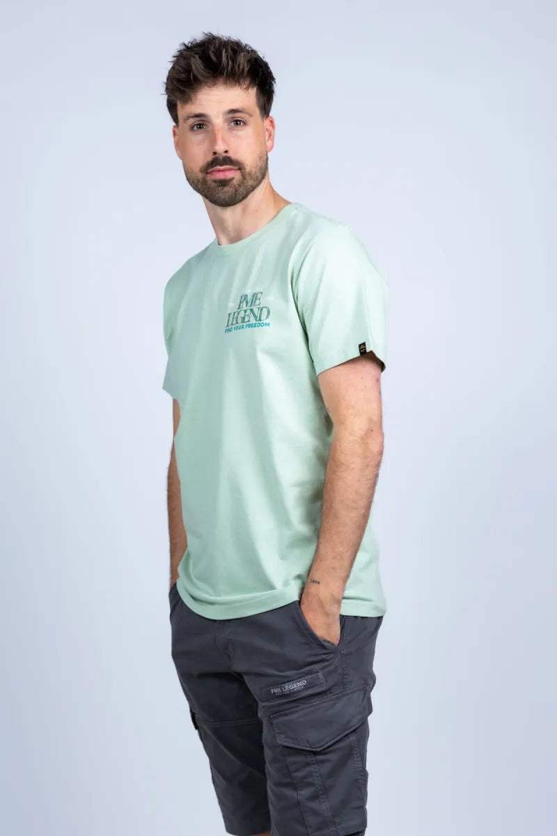 PME PME PTSS2604597 T-shirt met print - Khaki