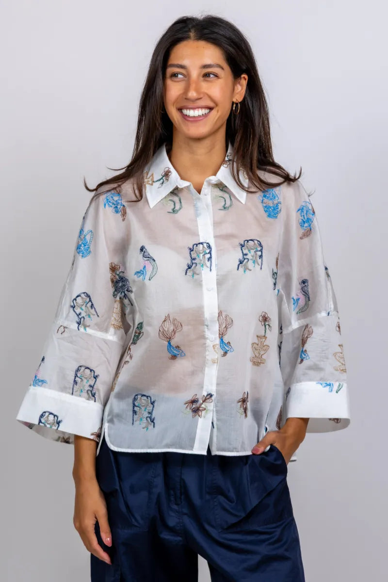 MUNTHE MUNTHE NILSA Blouse met borduursels - Wit