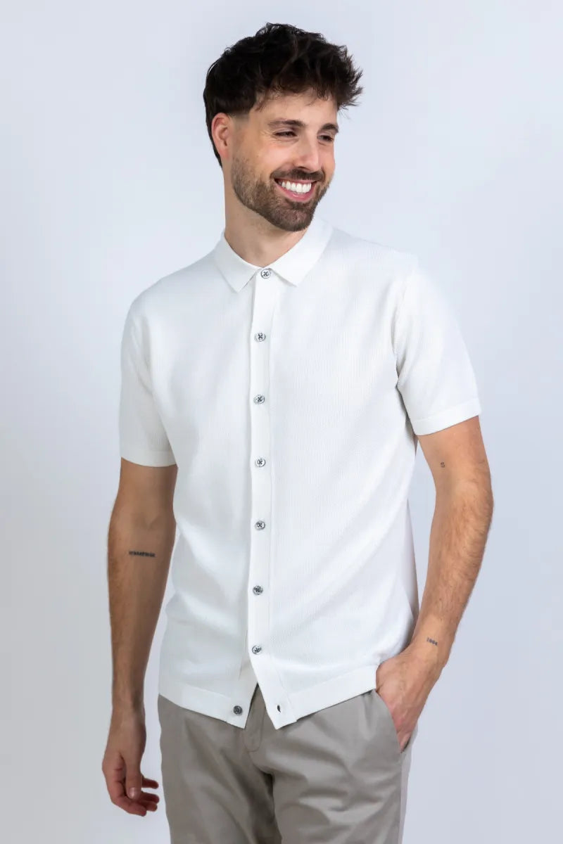 GENTI GENTI K4125-1260 GENTI K4125-1260 Shirt met knopen - Ecru