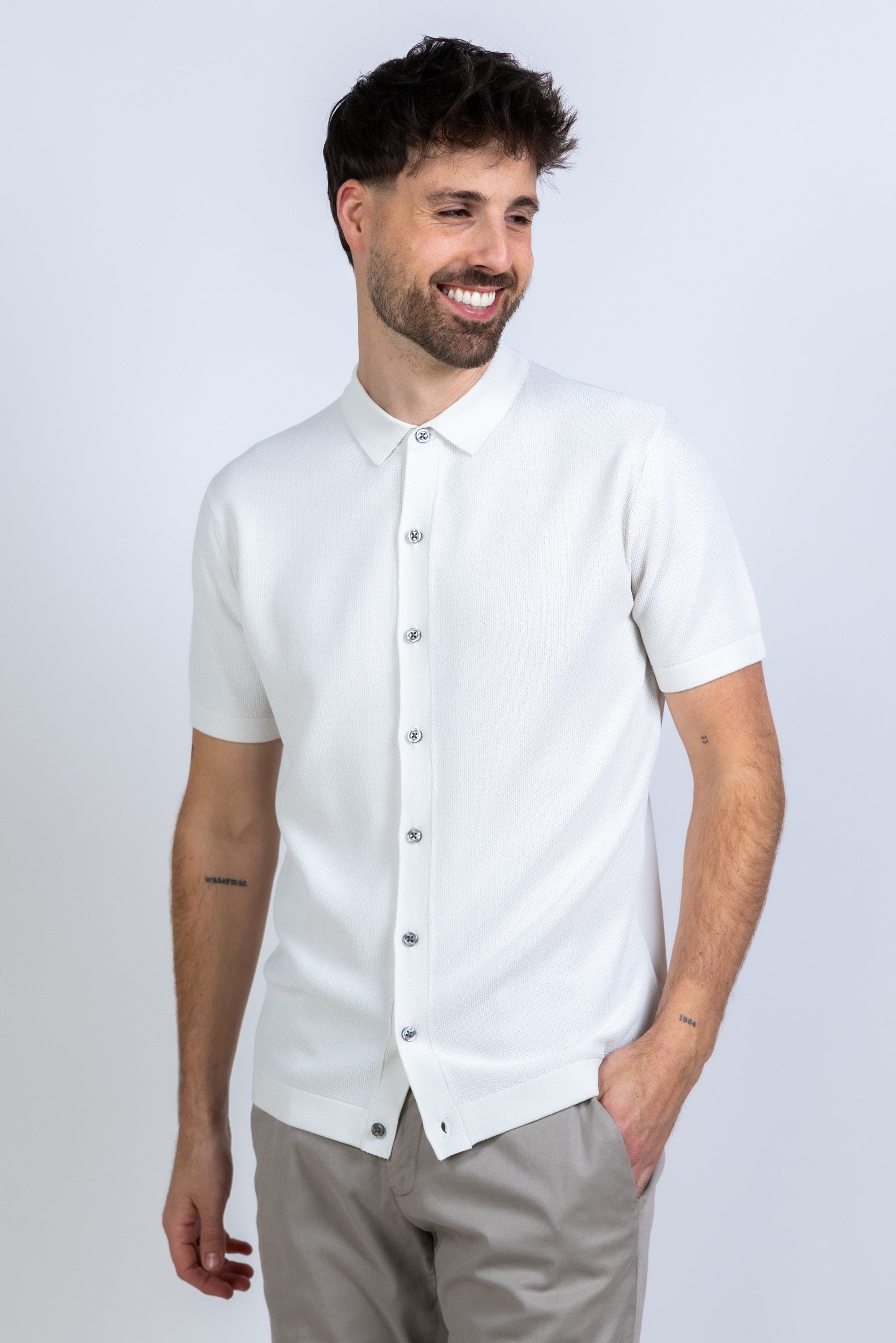 Shirt met knopen - Ecru