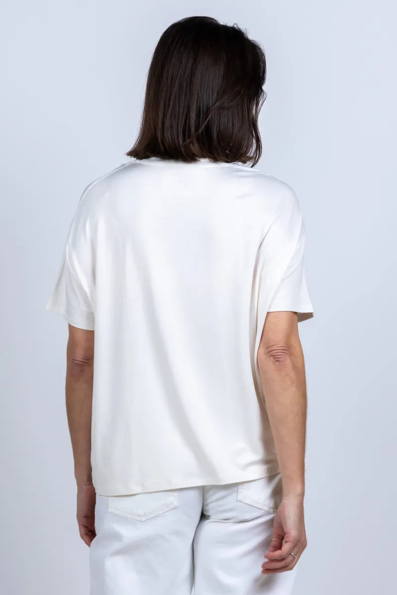 MAJESTIC MAJESTIC M001-FT1104 MAJESTIC M001-FT1104 T-shirt met korte mouwen - Ecru
