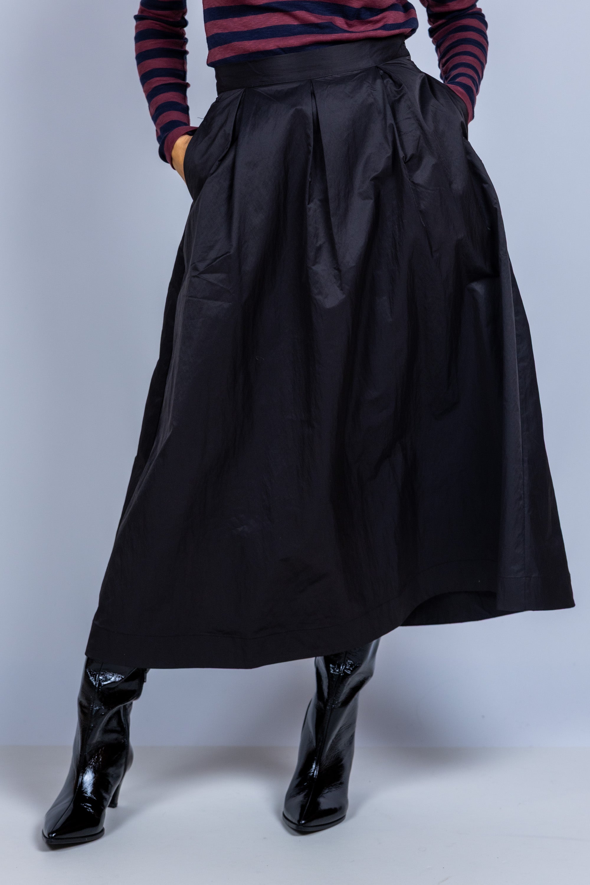 Rok met plooien - Zwart