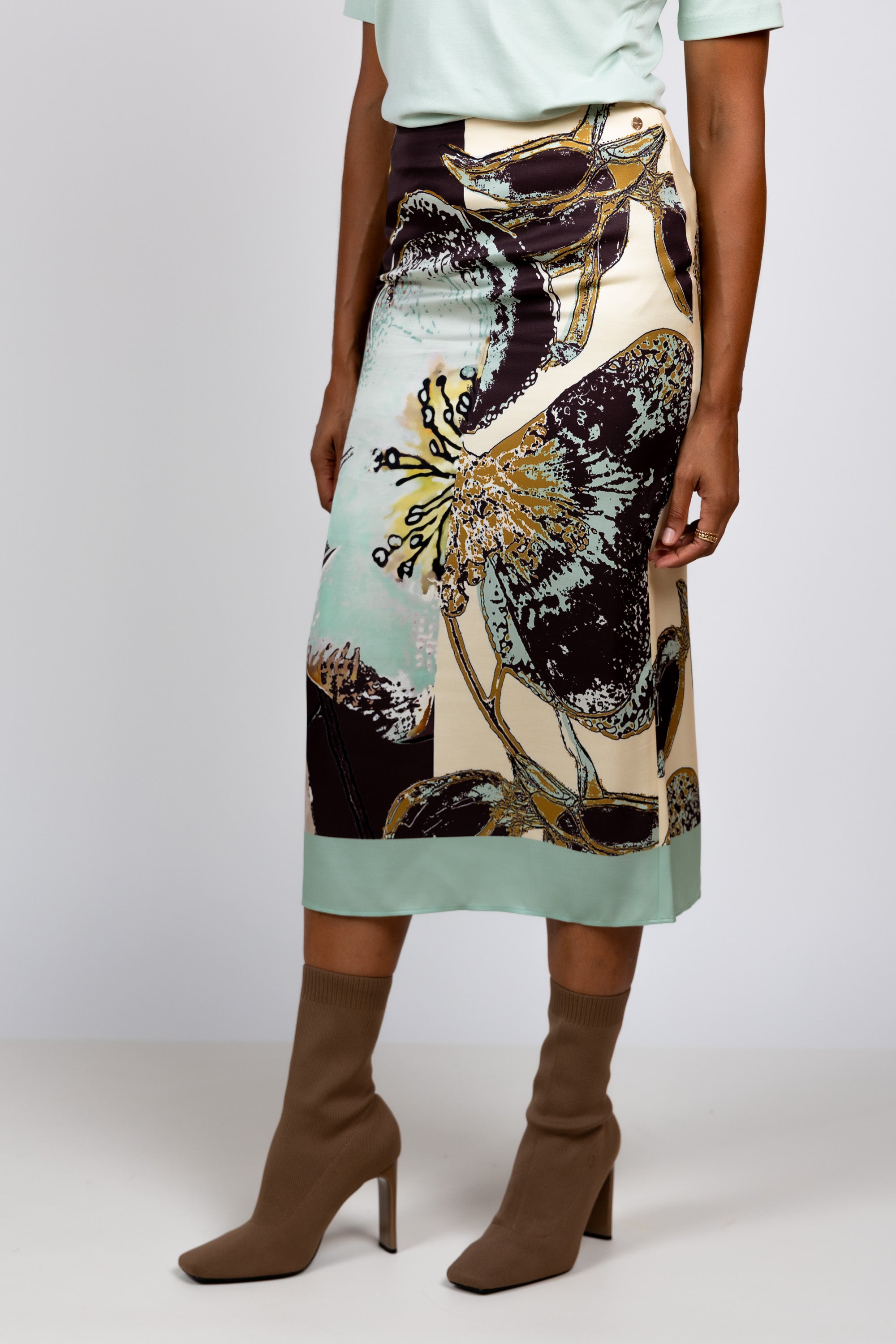 Rok met print - Mint