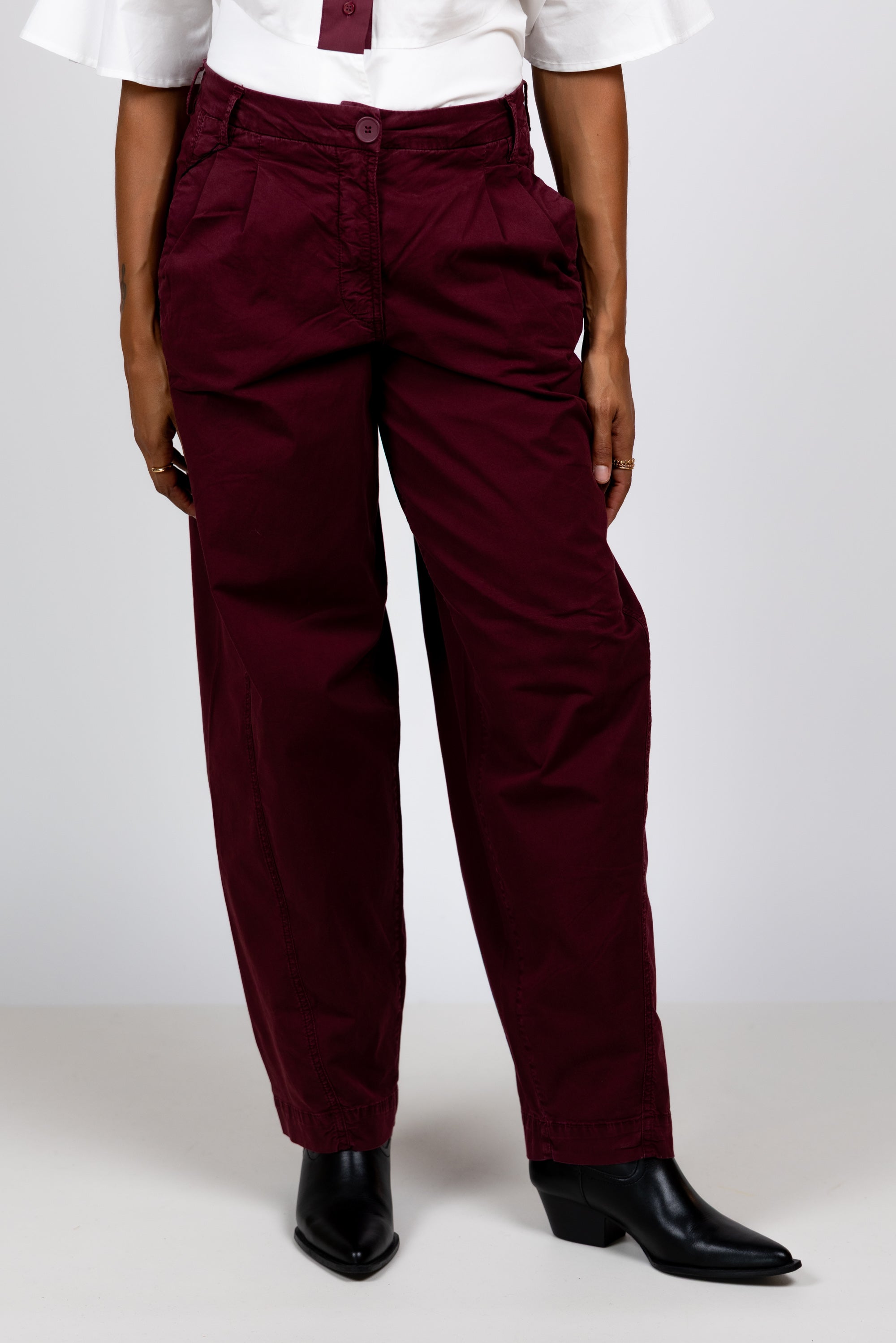 Balloon fit broek - Burgundy
