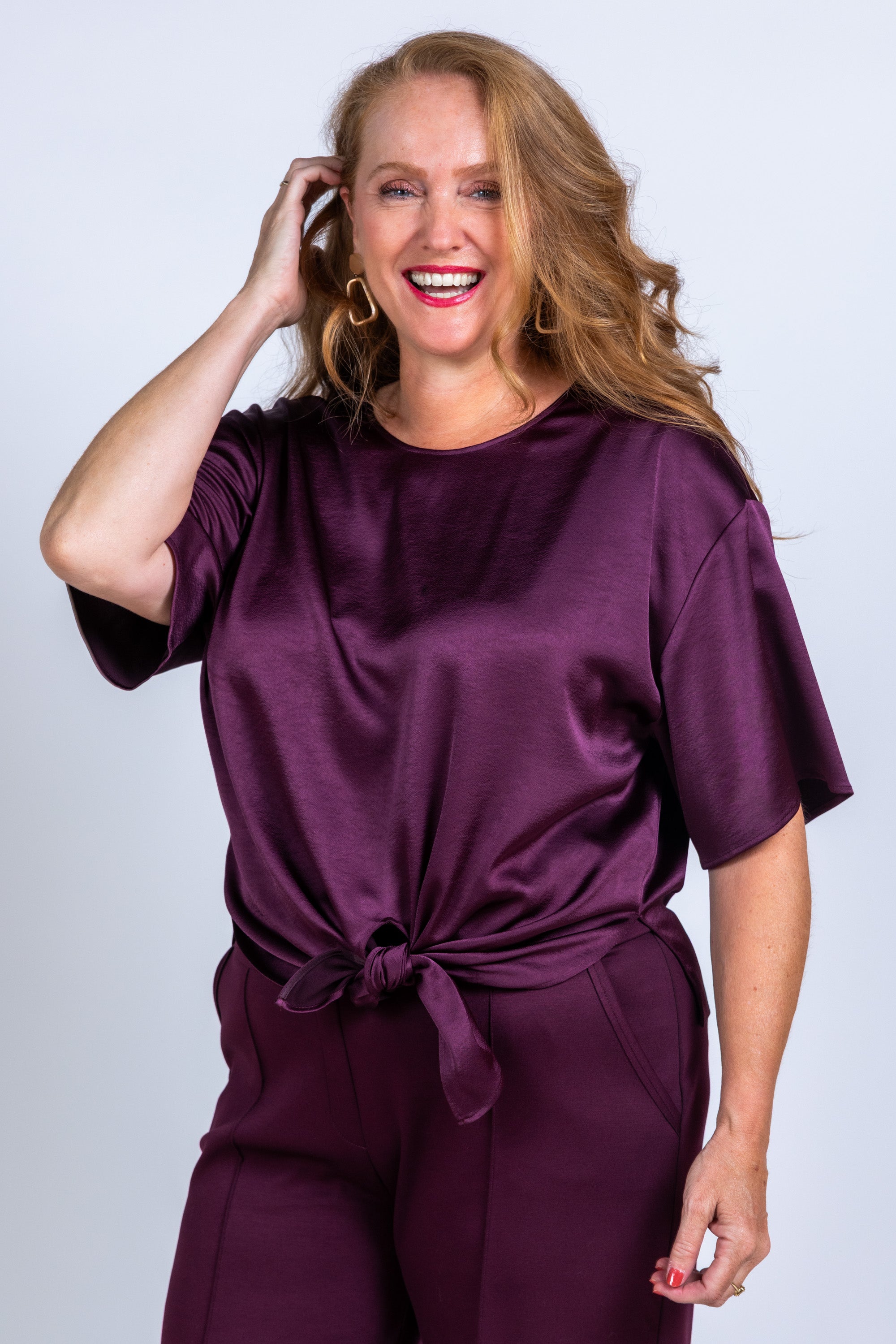 Top met strik - Burgundy