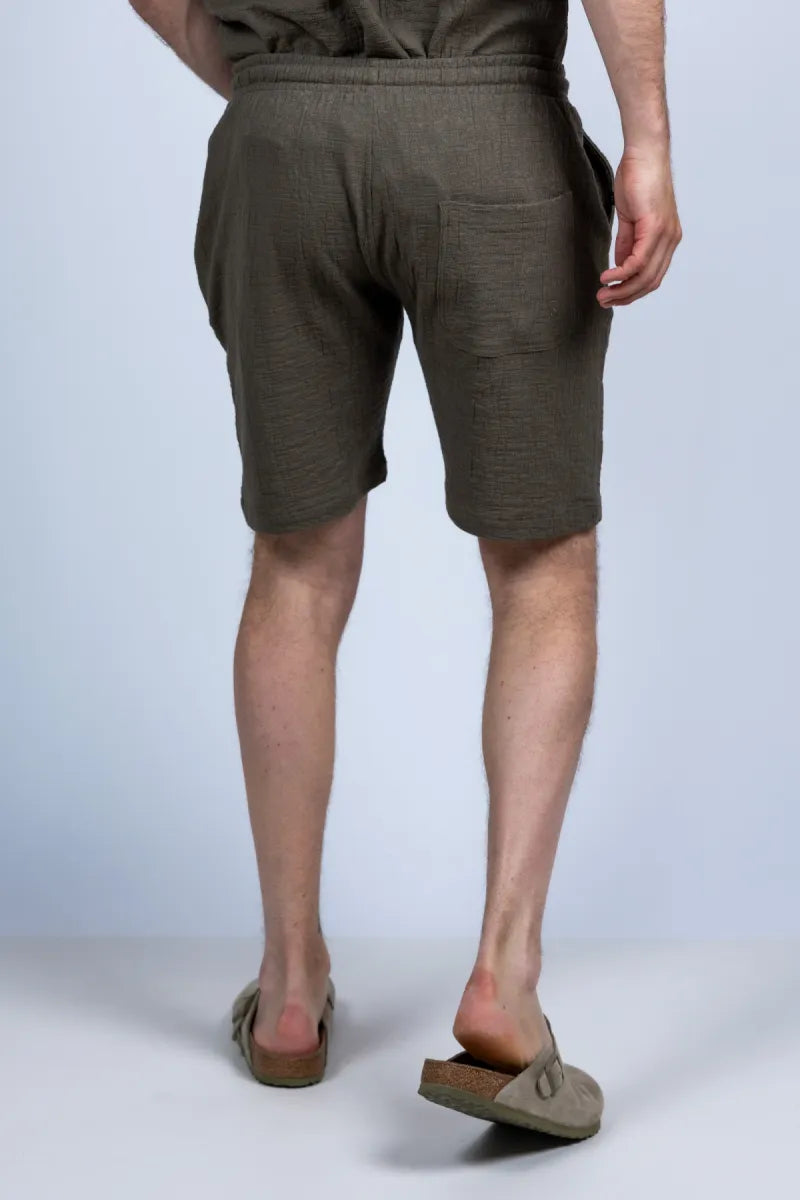 BUTCHER OF BLUE BUTCHER OF BLUE M2611075 Short met elastische taille - Bronsgroen
